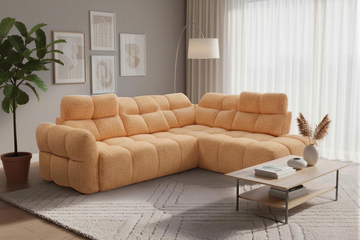 Kutna Garnitura Contempo - žuta/crna, Moderno, tekstil/plastika (277/90-98/225cm) - Premium Living