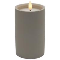 LED-Kerze Karen Grau - Grau, Modern, Naturmaterialien/Kunststoff (7,5/12,5cm) - Mömax