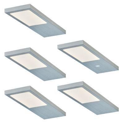 Unterbauleuchten-Set 422045, 5-teilig - Edelstahlfarben, Metall (17/5/0,7cm) - Based