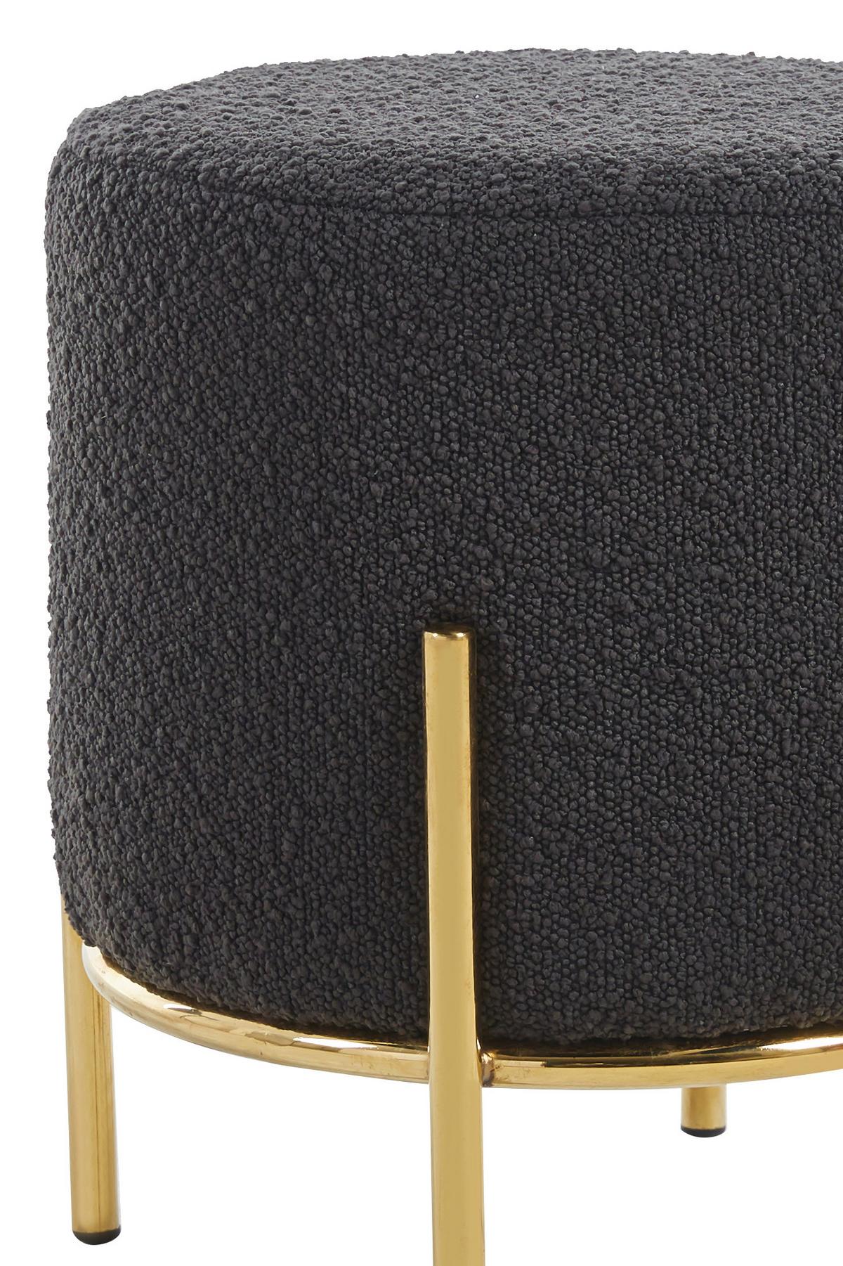 Tabure Bouclé, Antracit - zlate barve/antracit, Moderno, kovina/tekstil (35/38cm) - Livetastic