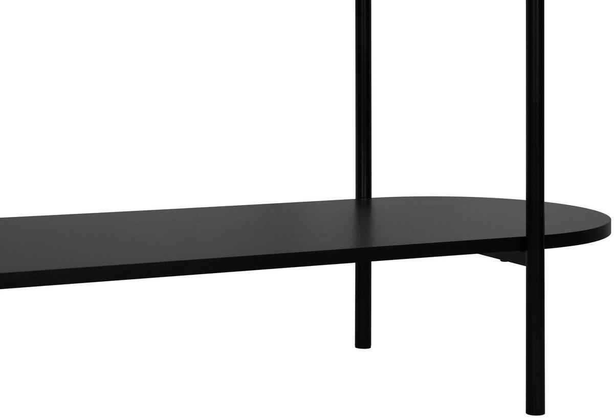 STÓŁ KONSOLA CURVE - czarny, Trend, materiał drewnopochodny/metal (110/39/76cm) - Xora