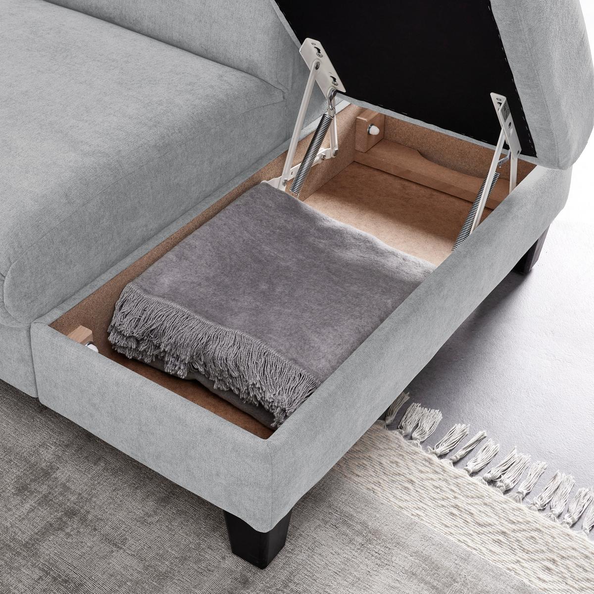 Sedežna Garnitura Malibu, Z Ležiščem - svetlo siva, Moderno, tekstil/les (249/88/207cm) - Bessagi Home