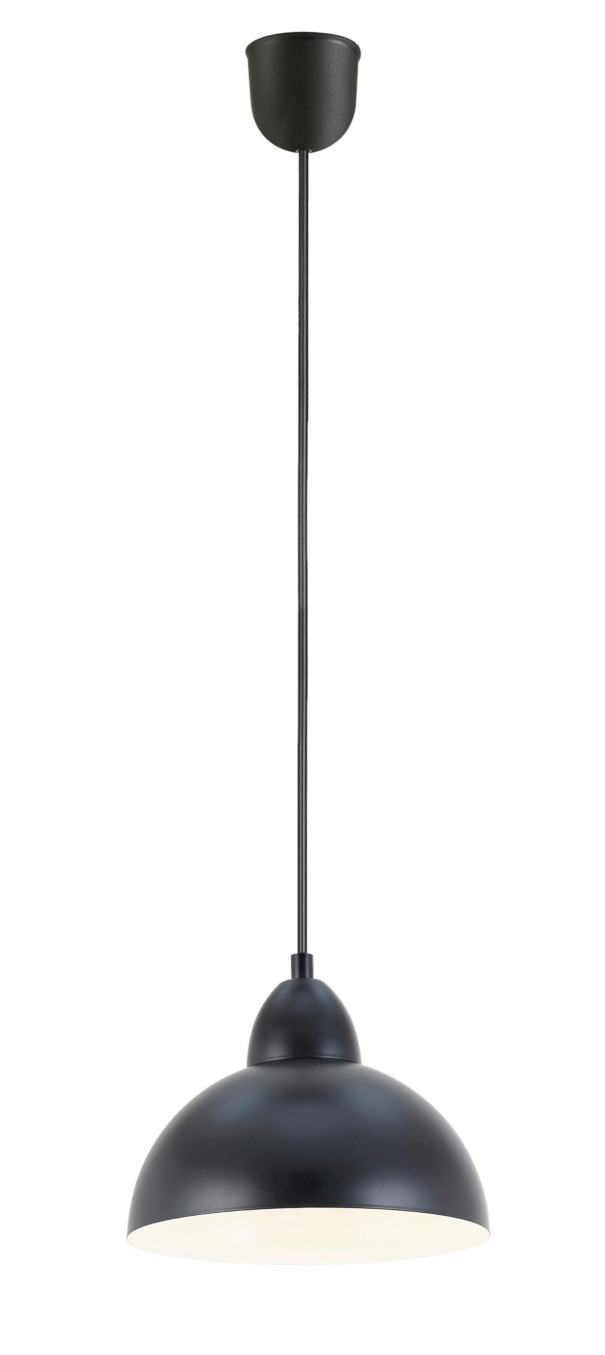 Hängeleuchte Michael Schwarz/Weiß max. 25 Watt - Schwarz/Weiß, MODERN, Kunststoff/Metall (20/100cm) - Mömax