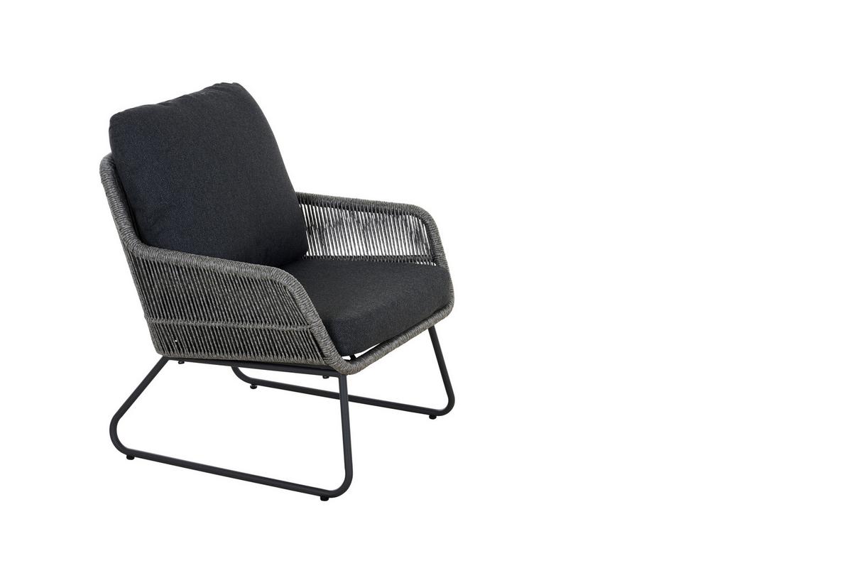 Loungegarnitur Kansas Grau - Grau, Basics, Kunststoff/Textil (145/76/73,5cm) - Siena Garden