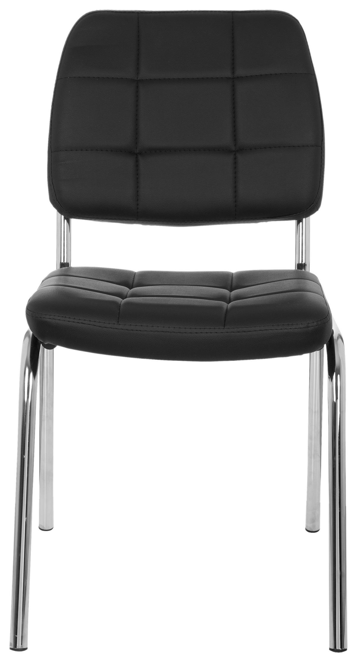 Konferenčni Stol Piceno V, Črna - barve kroma/črna, Moderno, kovina/tekstil (46/87/50cm) - MID.YOU