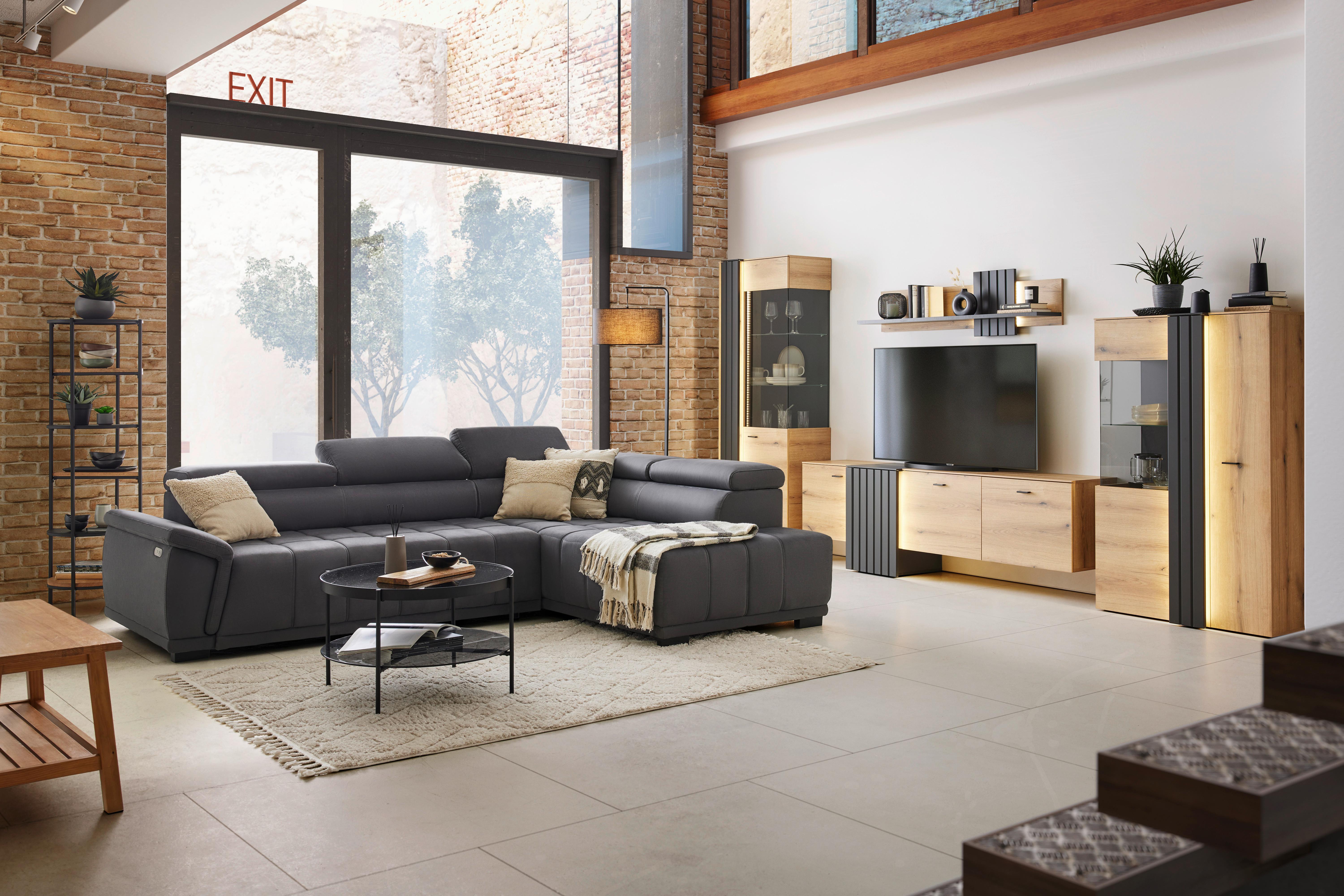 MEDIABÄNK VERDANA -TOP- - Modern, metall/trämaterial (208/66/45cm) - Mömax