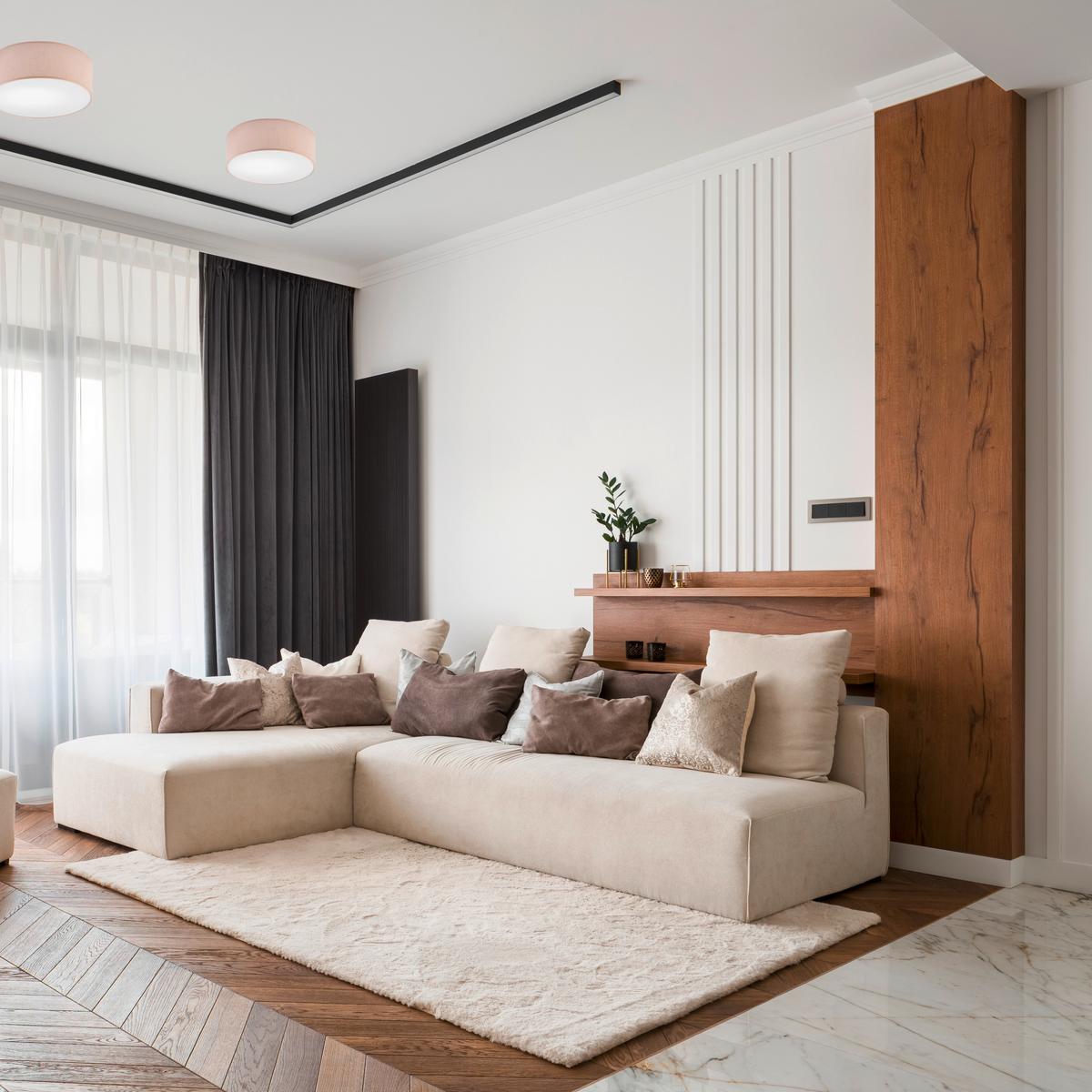 LAMPA SUFITOWA 46686 VIVIAN - beżowy, Konventionell, tkanina (35cm)