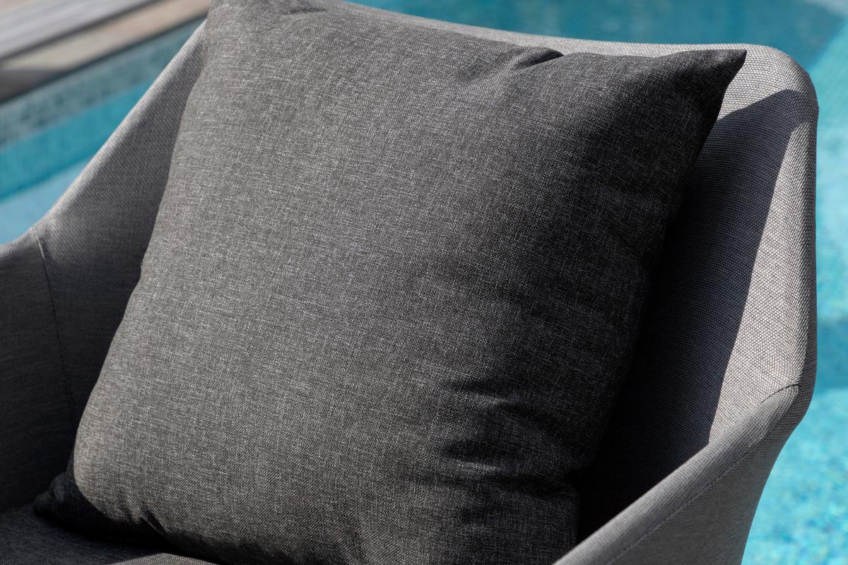 Loungegarnitur Spoga 4-tlg. Grau/Schwarz - Schwarz/Grau, KONVENTIONELL, Textil/Metall - Gardenson