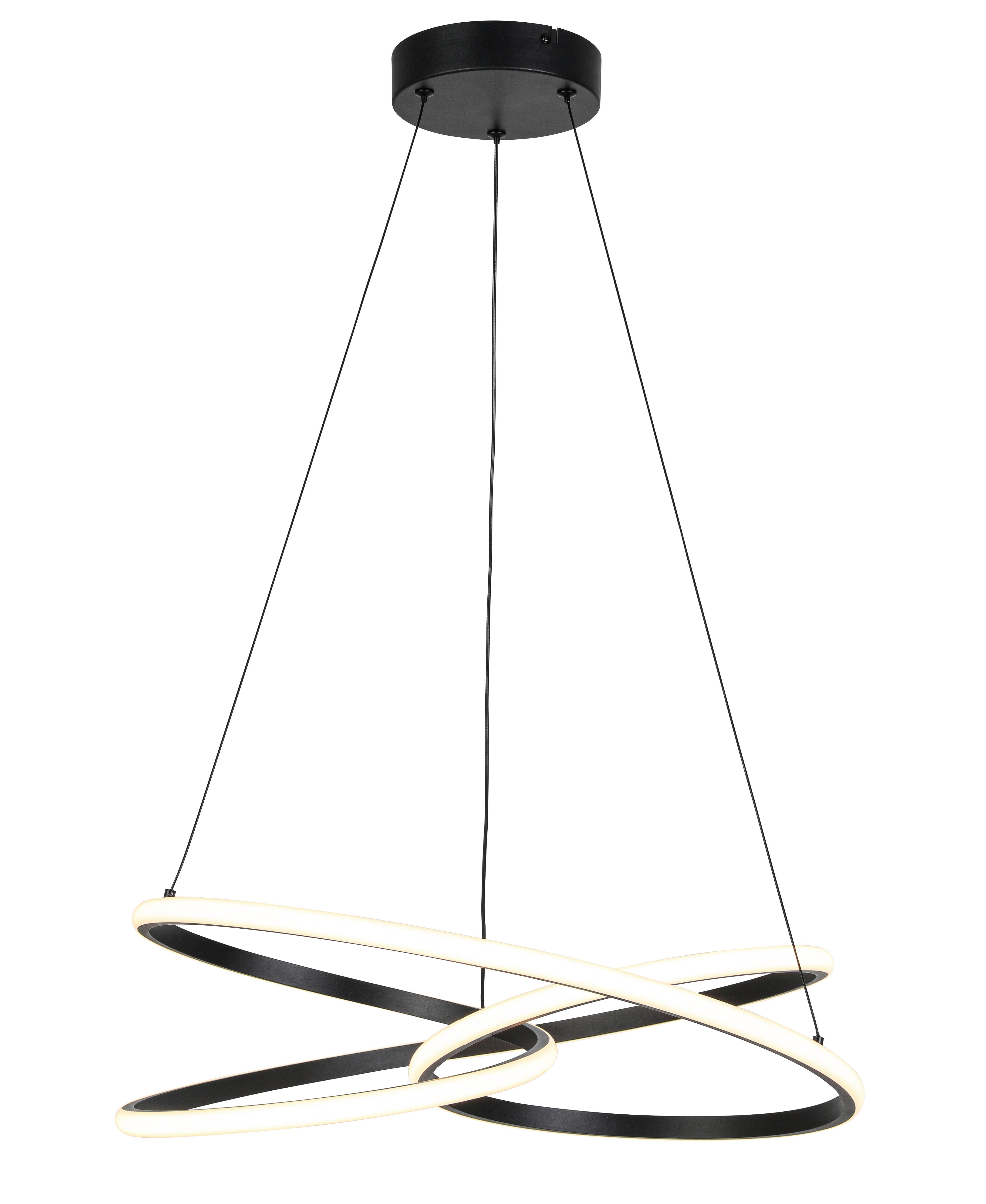 LED-Hängeleuchte Mofer Schwarz max. 40 Watt - Schwarz, MODERN, Kunststoff/Metall (50/120cm) - Premium Living