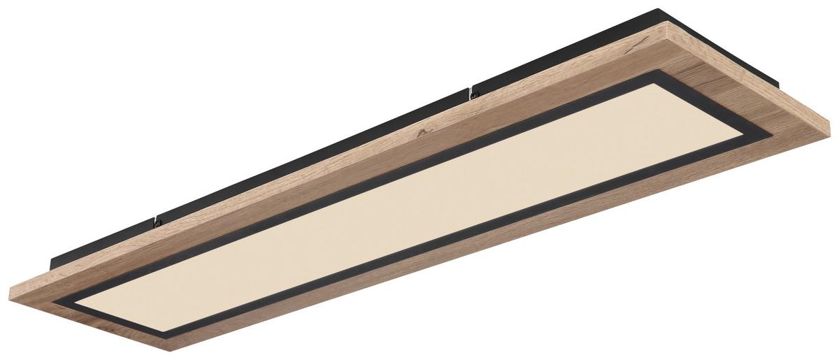 LED-DECKENLEUCHTE 67292DCCT  BRAUN/OPAL/SCHWARZ - Dunkelbraun/Opal, Basics, Kunststoff/Metall (80/20/5,5cm) - Globo