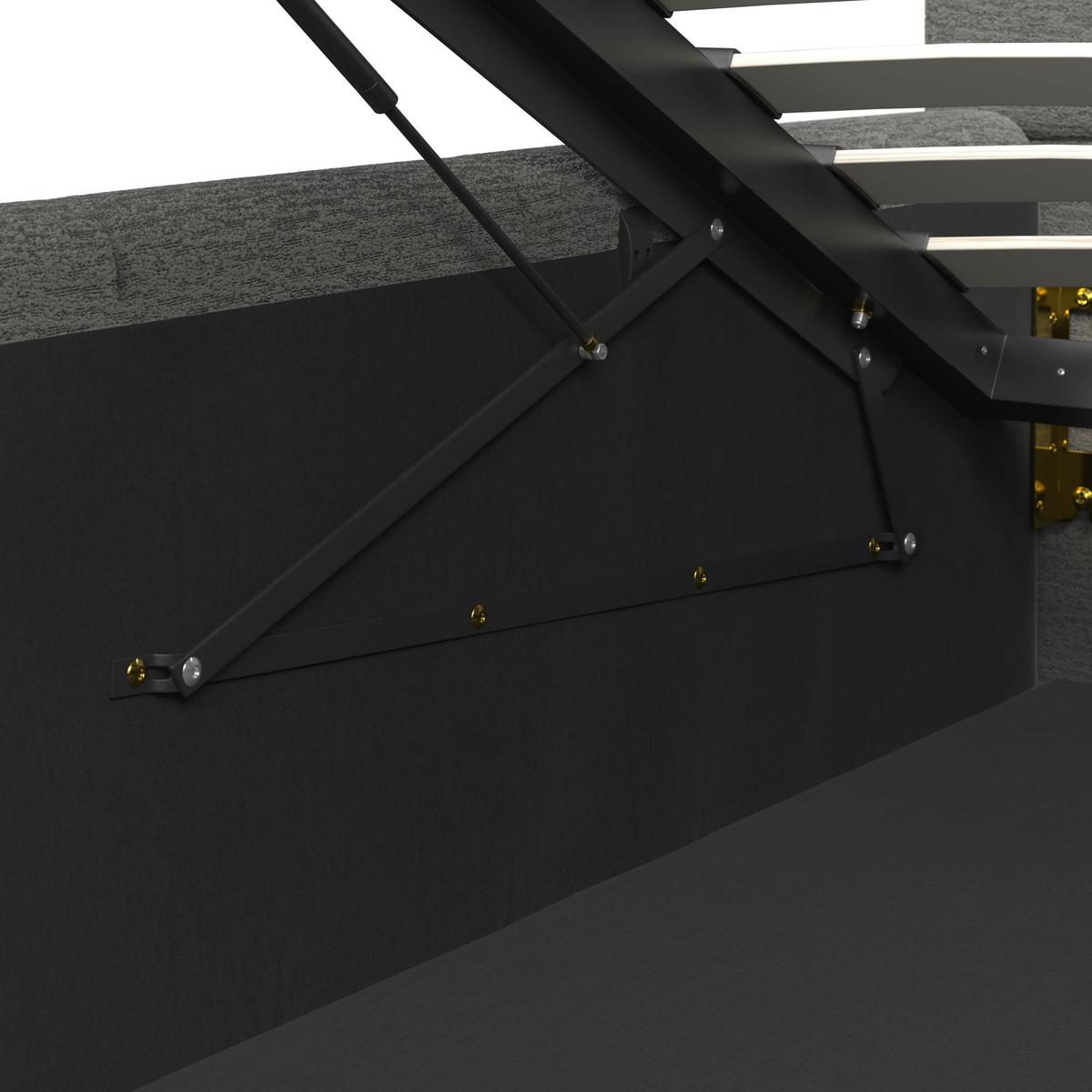 Kárpitozott Ágy Kaia - natúr színű/szürke, Modern, textil/fa (180/200cm) - Bessagi Home