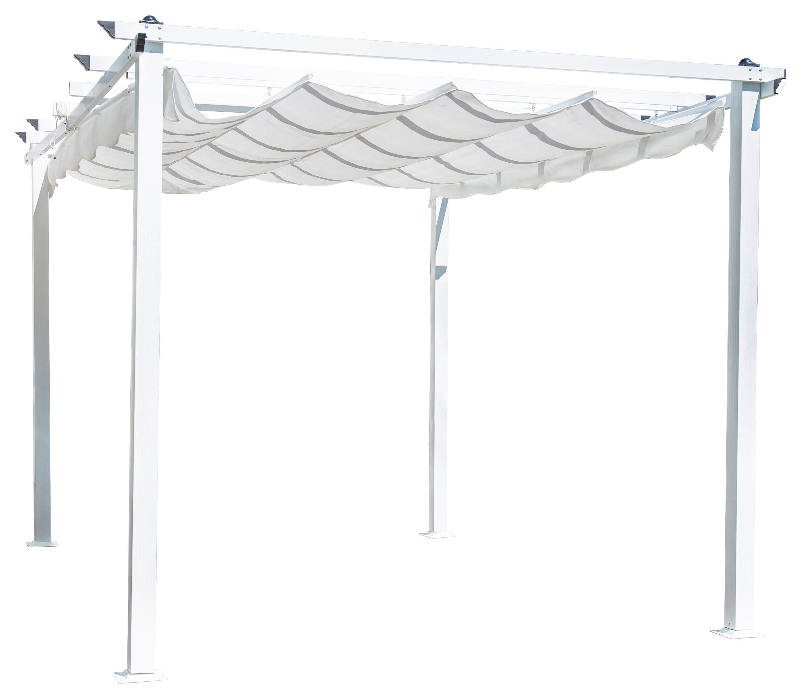 Pergola Lazio ca. 345x246x395 cm Weiß - KONVENTIONELL, Textil (345/246/395cm) - Gardenson