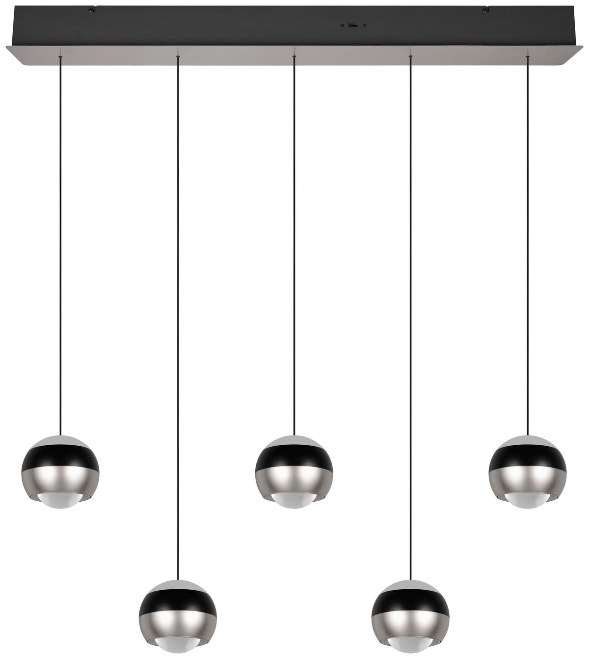 LED-Hängeleuchte Orbit Schwarz/Nickelfarben max. 8 W - Schwarz/Nickelfarben, Design, Metall (100/10,5/200cm) - Trio Leuchten