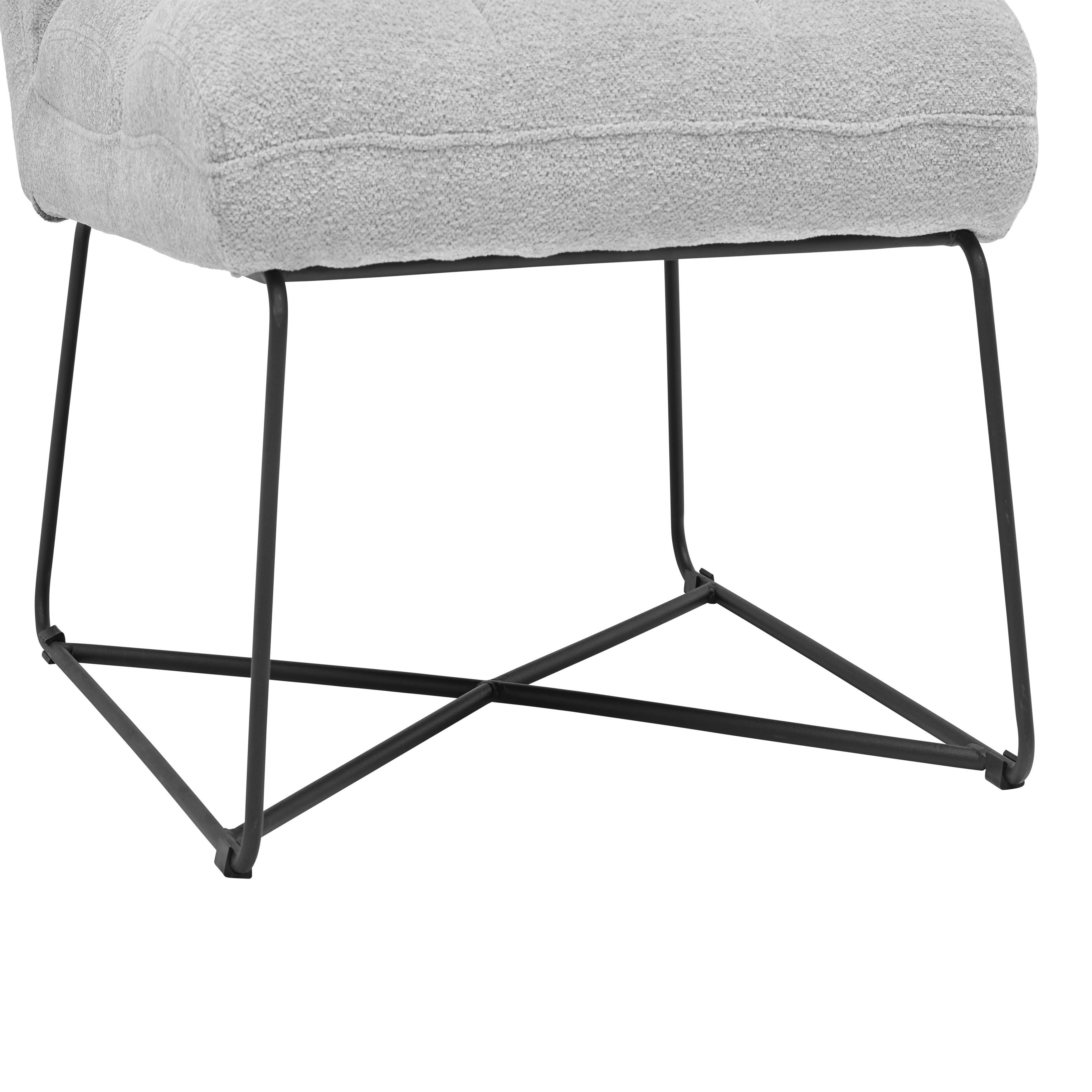 Sessel Marco Hellgrau - Hellgrau/Schwarz, Modern, Textil/Metall (62/86/87cm) - Based
