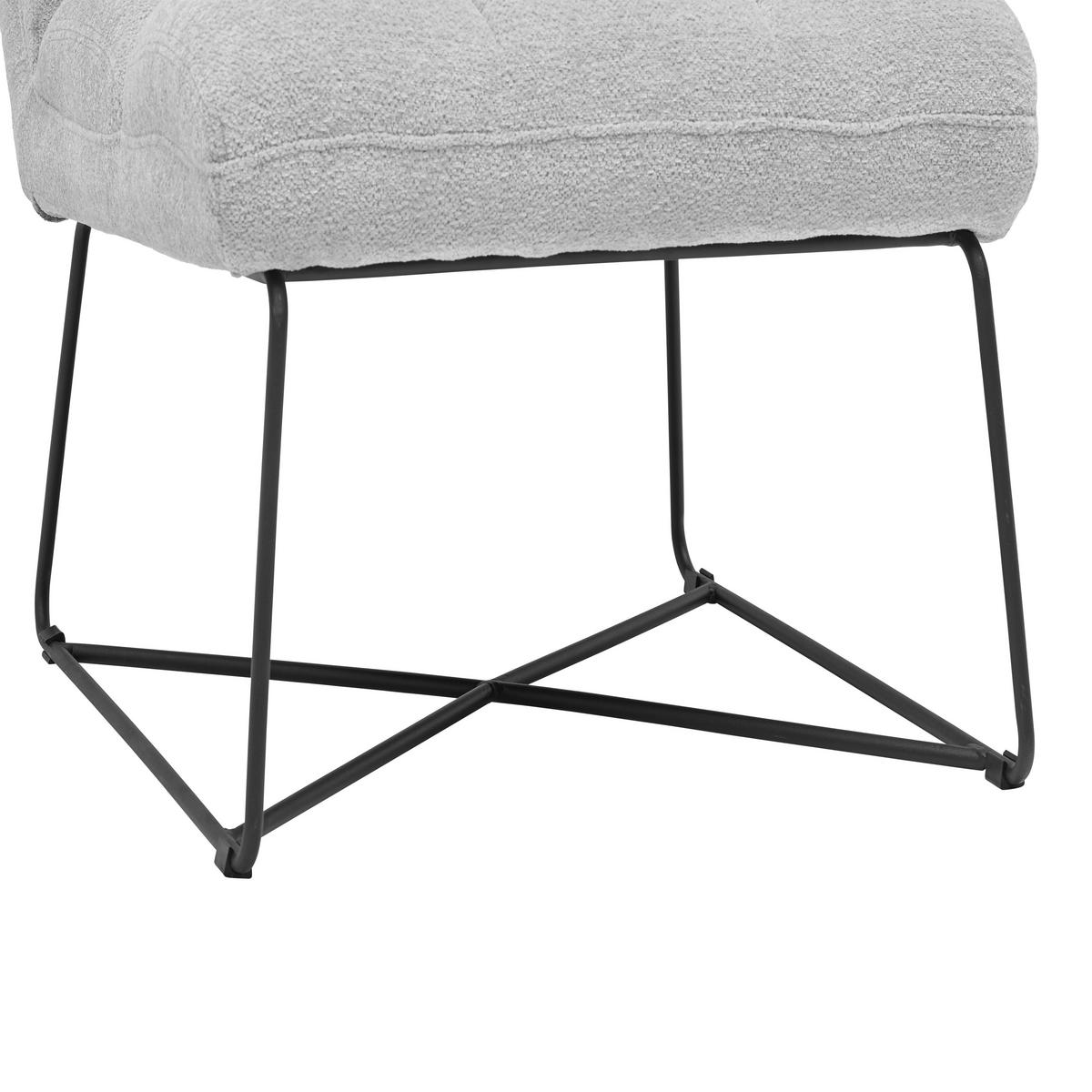 Sessel Marco Hellgrau - Hellgrau/Schwarz, Modern, Textil/Metall (62/86/87cm) - Based
