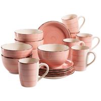 Frühstücksset Lumaca aus Steingut, 18-teilig - Koralle, Basics, Keramik - Mäser