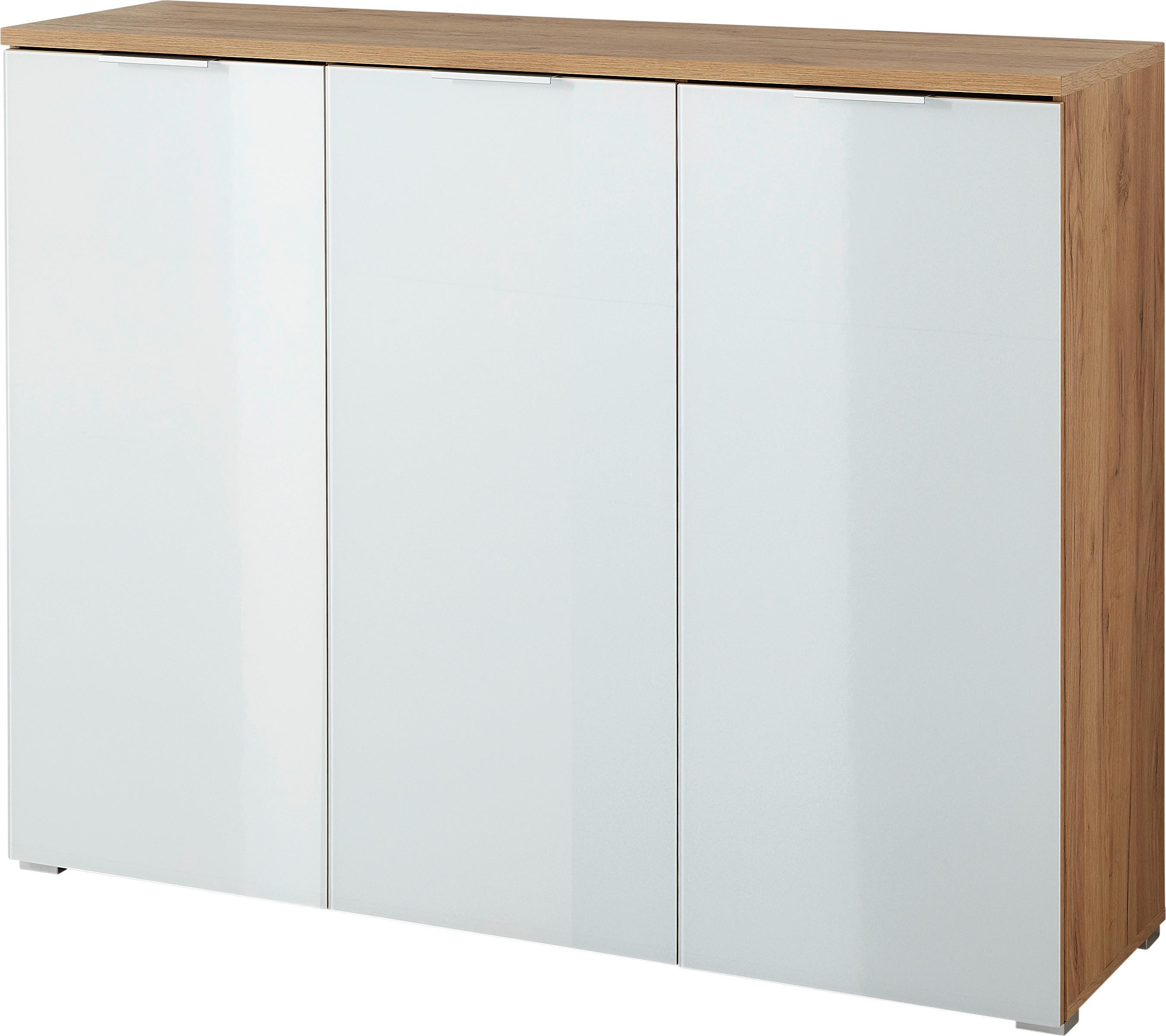 SZAFKA NA BUTY GW-TELDE - kolor dębowy/biały, Konventionell, materiał drewnopochodny/tworzywo sztuczne (134/105/40cm) - Xora