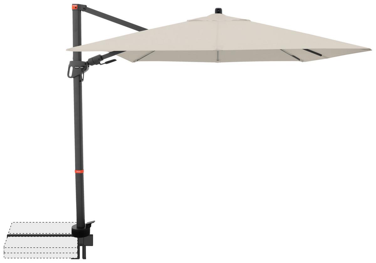 Ampelschirm MyZone Naturfarben ca. 210x210cm - Anthrazit/Naturfarben, Basics, Textil/Metall (210/210cm) - Doppler