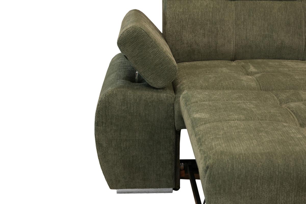 Kutna Garnitura Vegas - srebrne boje/šumska zelena, Design, drvo/tekstil (294/173cm) - Modern Living