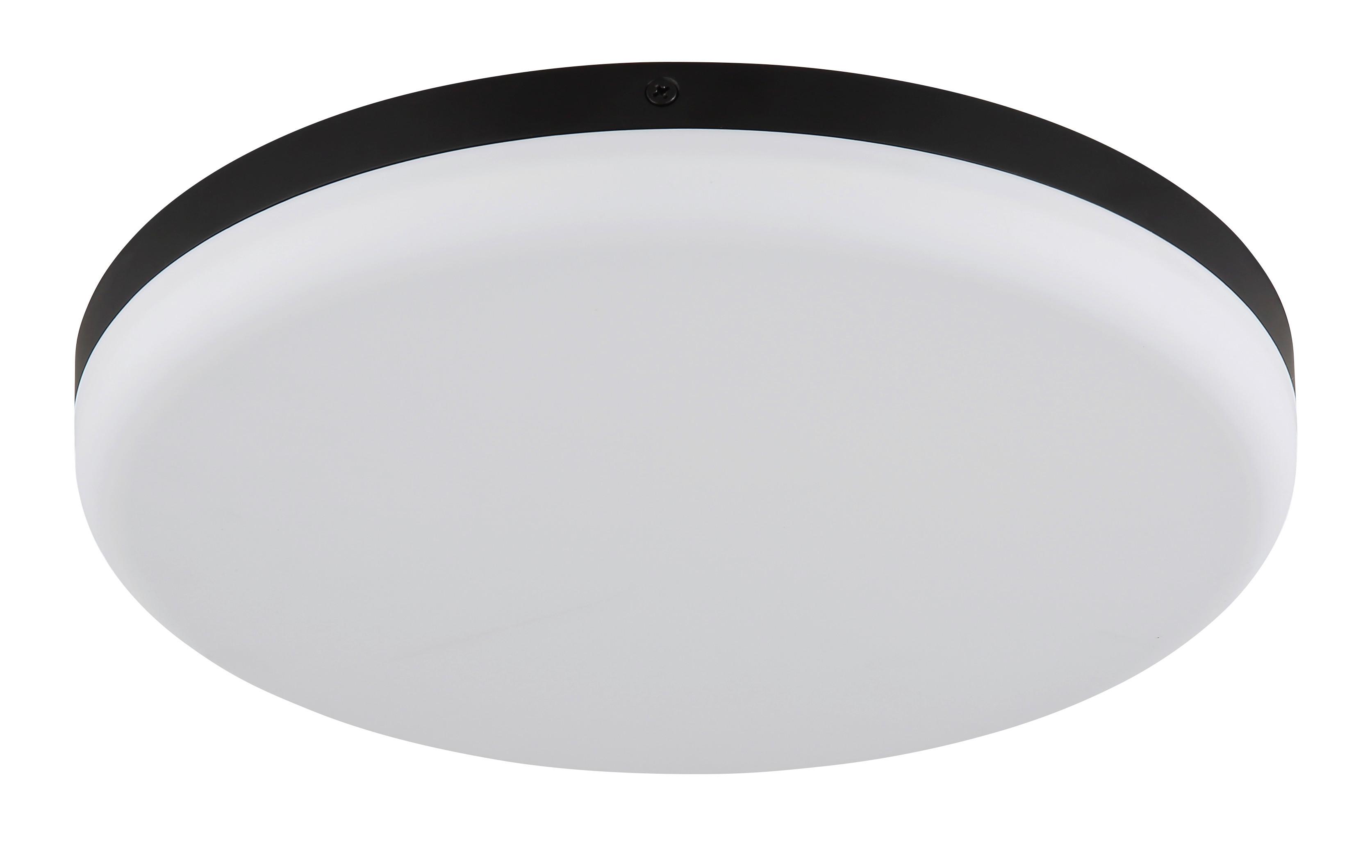 LED-DECKENLEUCHTE 12387-24 MATTHEW - Weiss/Schwarz, Konventionell, Kunststoff (30/5cm) - Globo