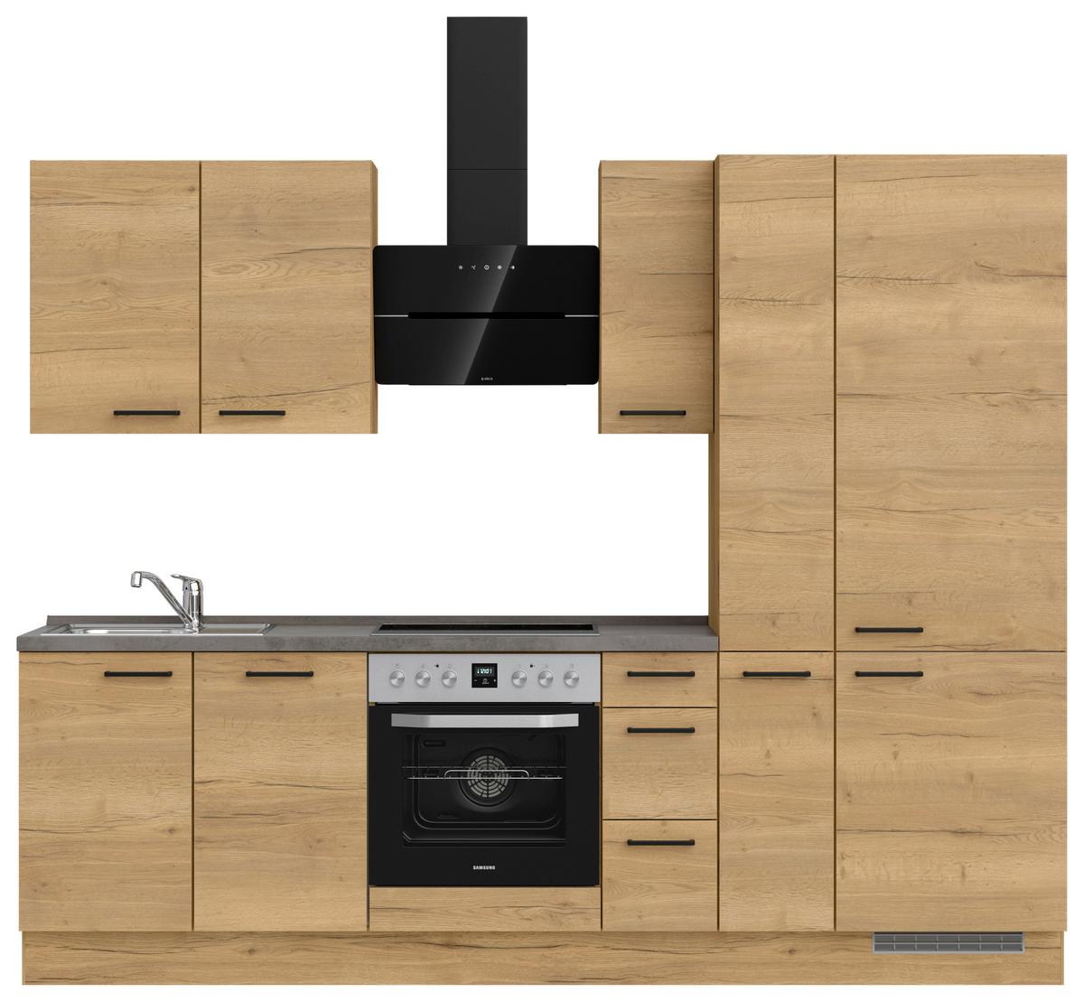 Küchenleerblock Structura High o. Geräte Eiche - Schieferfarben/Eichefarben, MODERN, Holzwerkstoff/Metall (270cm) - Nobilia
