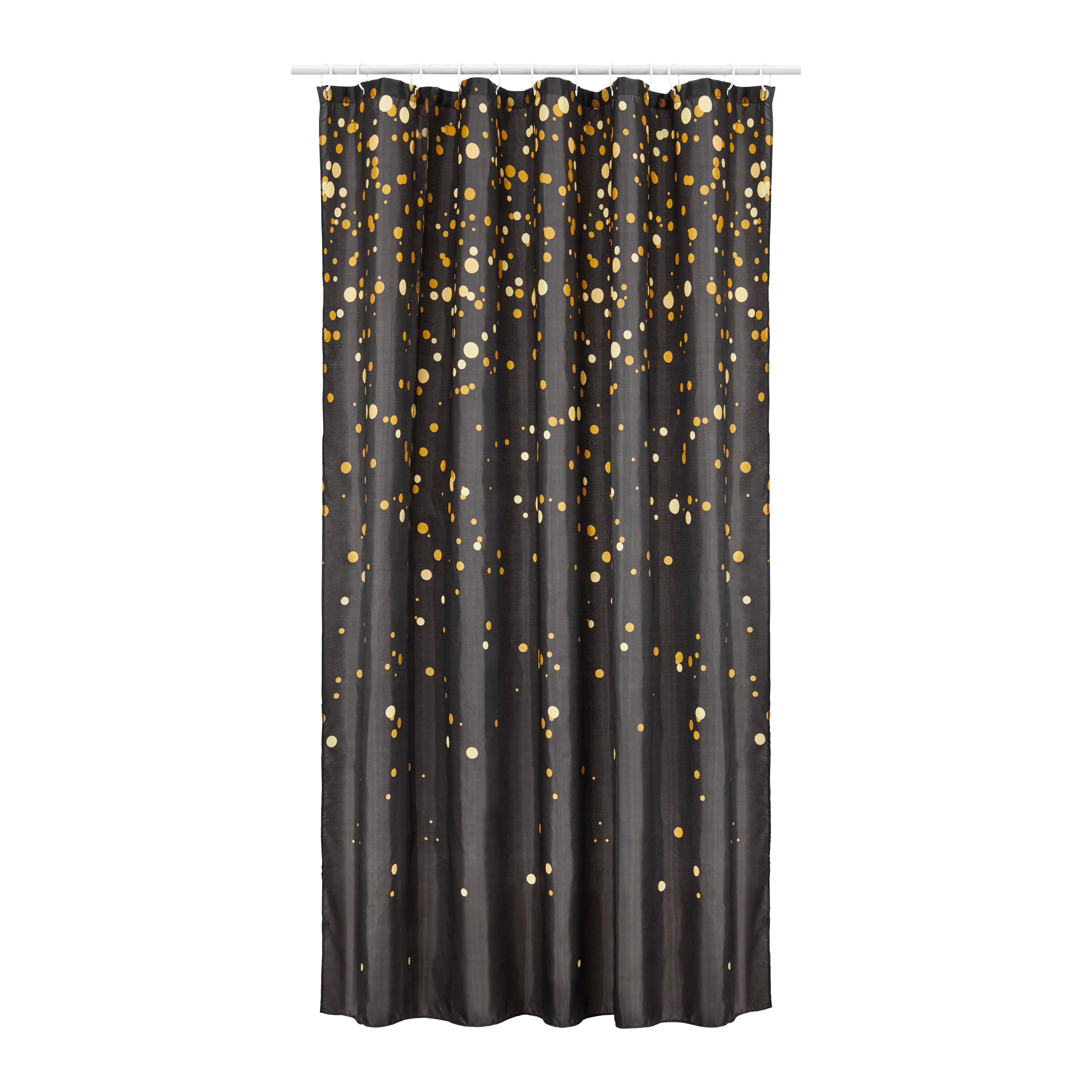 Duschvorhang Ameo in Schwarz/Goldfarben - Goldfarben/Schwarz, MODERN, Kunststoff (180/200cm)