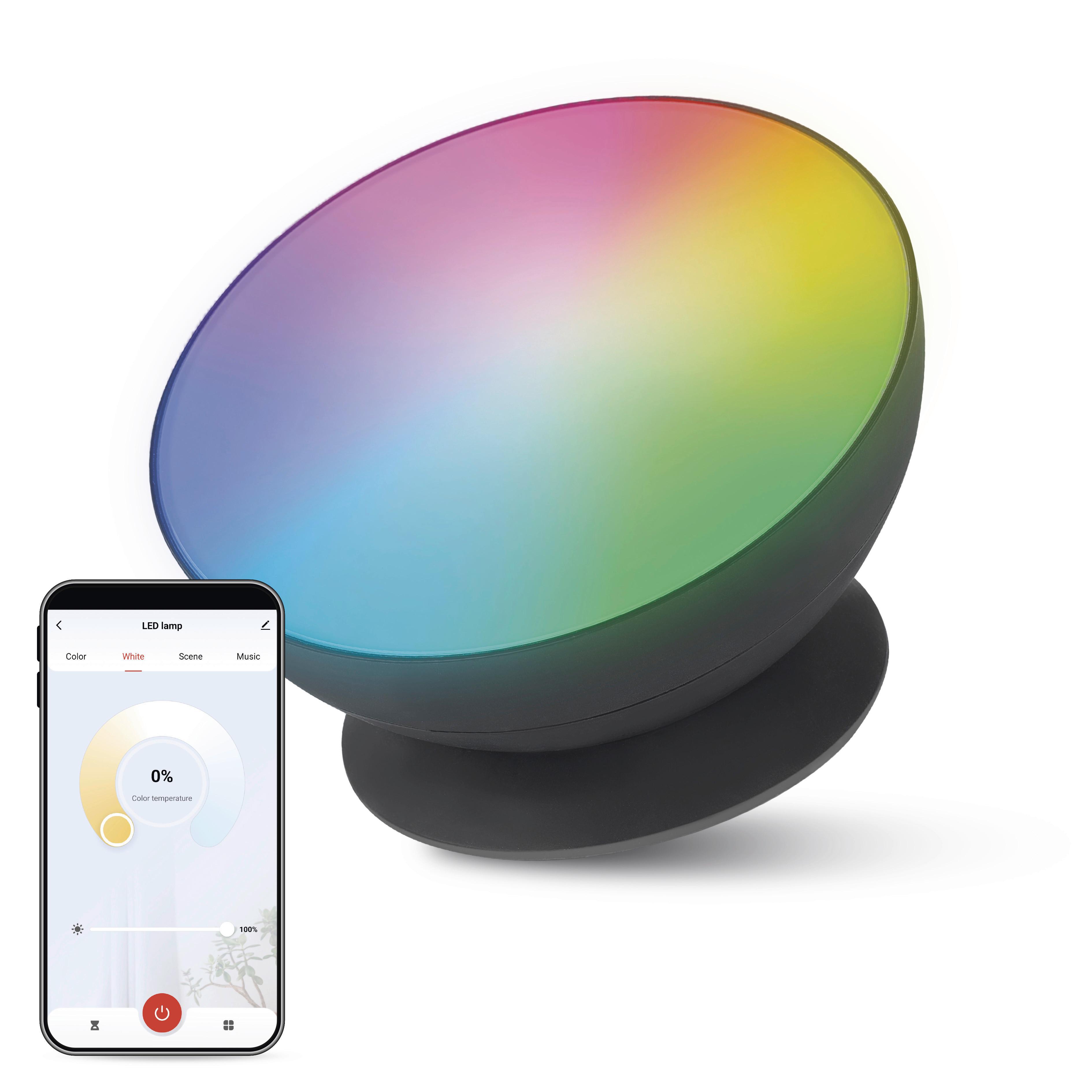 Led Hangulatlámpa Gosmart - fekete, Basics, műanyag