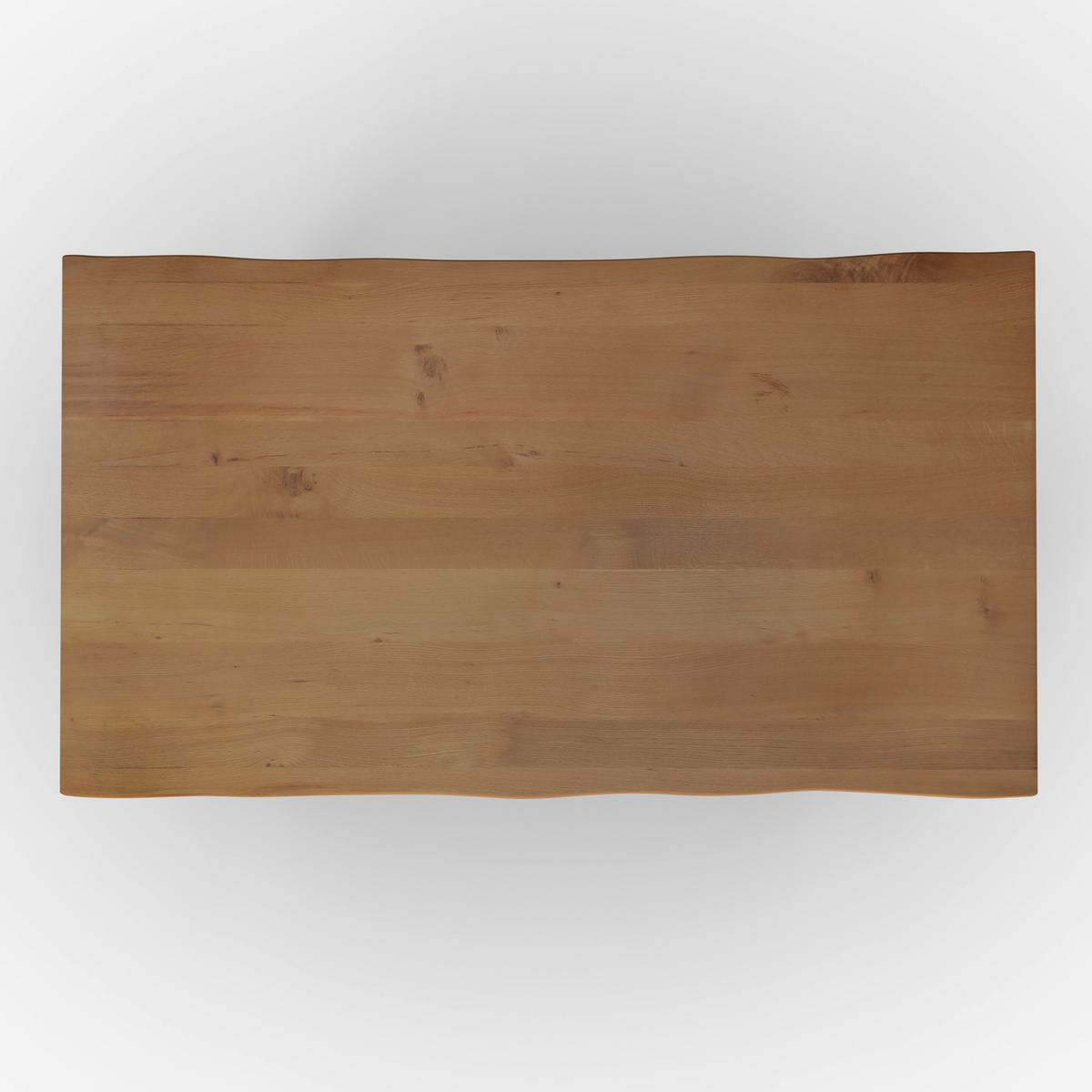 Esstisch Dan in Holz Eiche massiv ca. 180x90 cm - Eichefarben/Schwarz, MODERN, Holz/Metall (180/90/76cm) - Bessagi Home