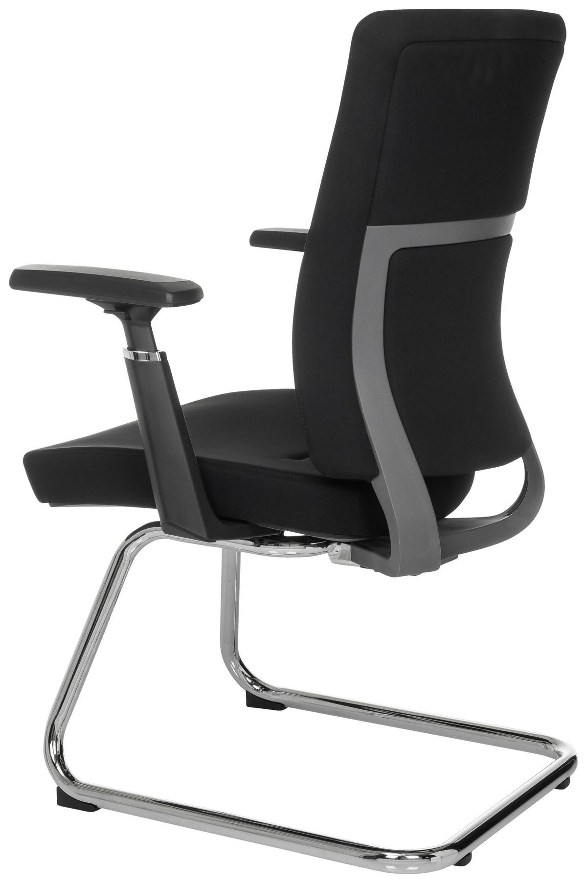Konferenčni Stol Captivo Pro V, Črna - srebrne barve/črna, Moderno, kovina/tekstil (67cm) - MID.YOU