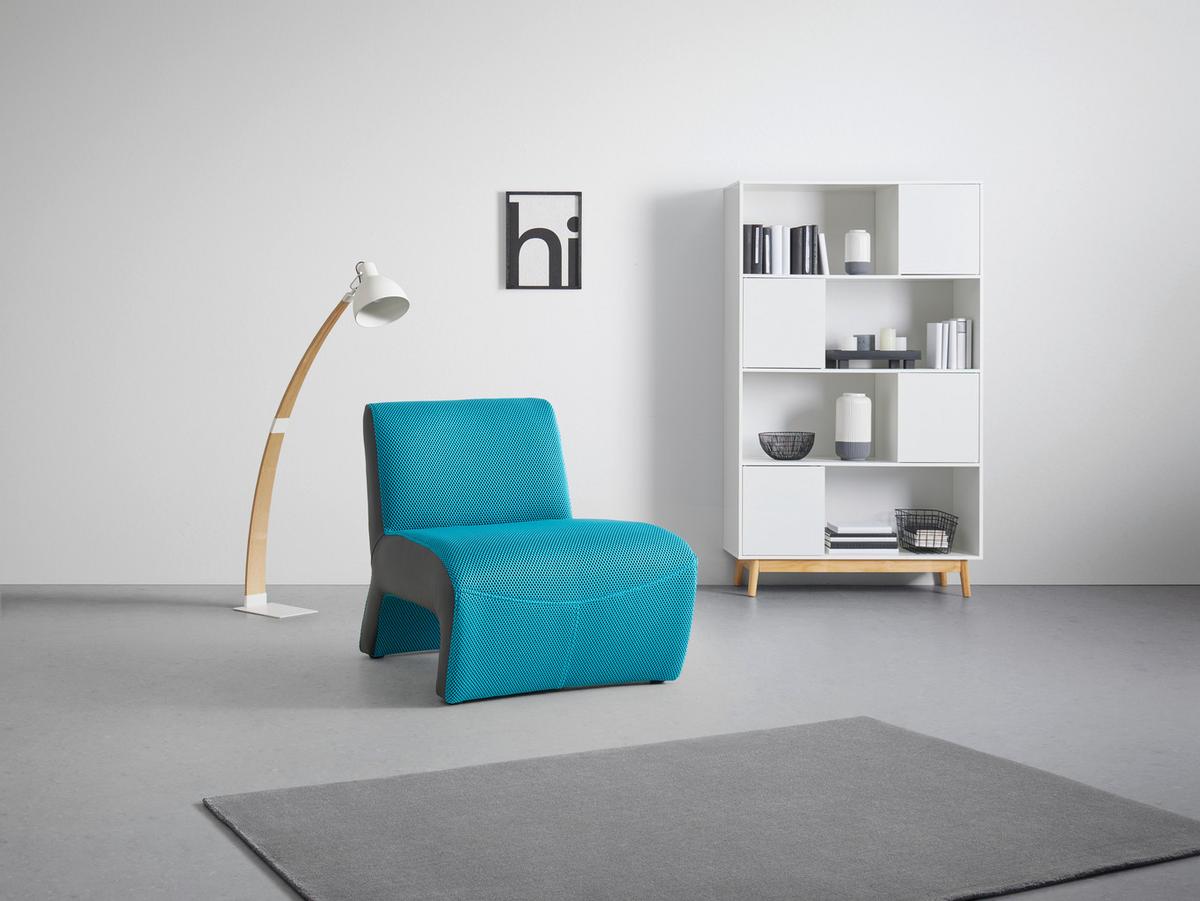 Designsessel Batty Mesh Türkis/Schwarz, Lederlook - Türkis/Schwarz, MODERN, Kunststoff/Textil (66/72/89cm) - Mömax