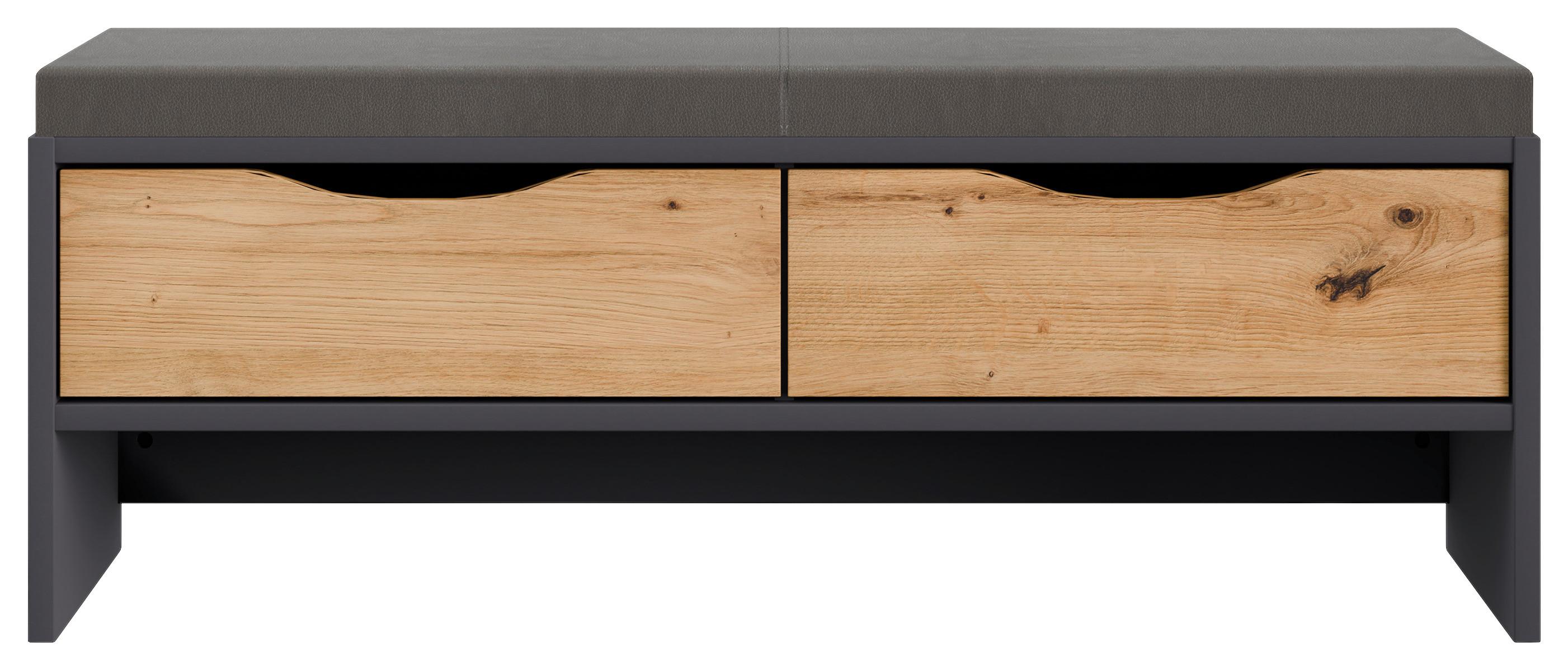 Tapecirana Klupa Karpo - siva/hrast Artisan, Moderno, drvni materijal (125/47/37cm) - Premium Living