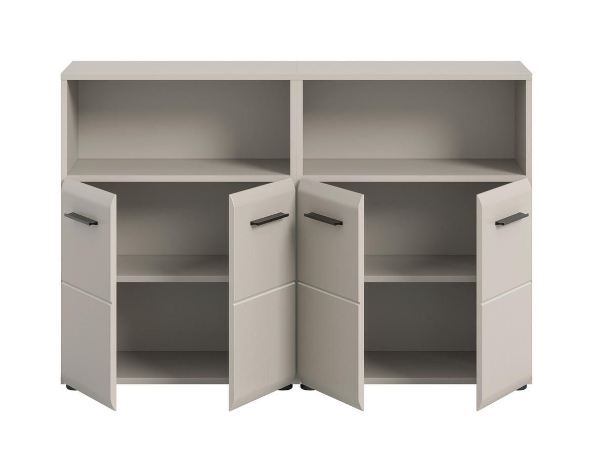 Badezimmer Ice Kaschmir 2-teilig - Kaschmir/Schwarz, Trend, Holzwerkstoff/Kunststoff (120cm) - MID.YOU