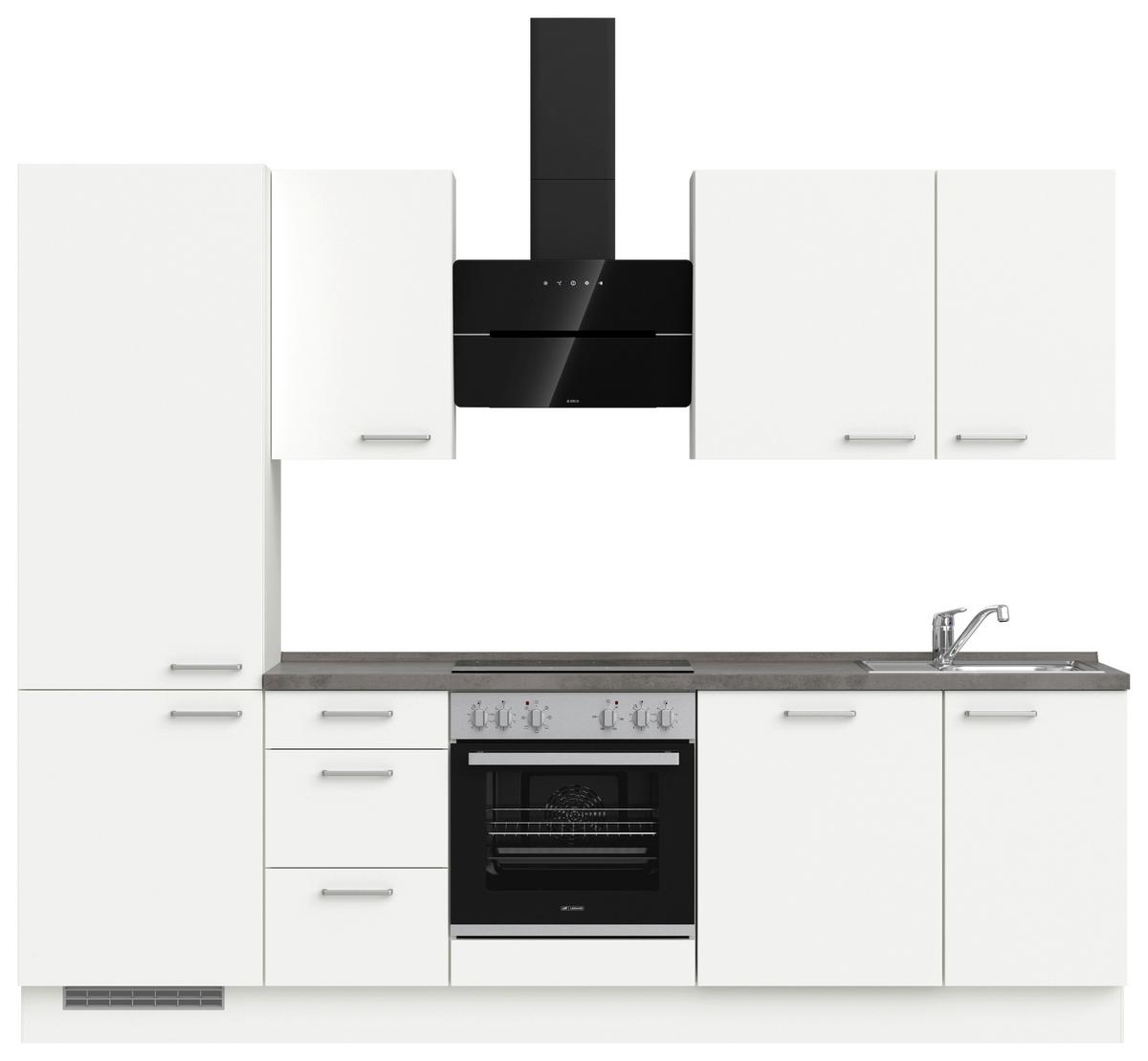 Küchenleerblock Touch High o. Geräte Weiß - Edelstahlfarben/Weiß, MODERN, Holzwerkstoff/Metall (270cm) - Nobilia