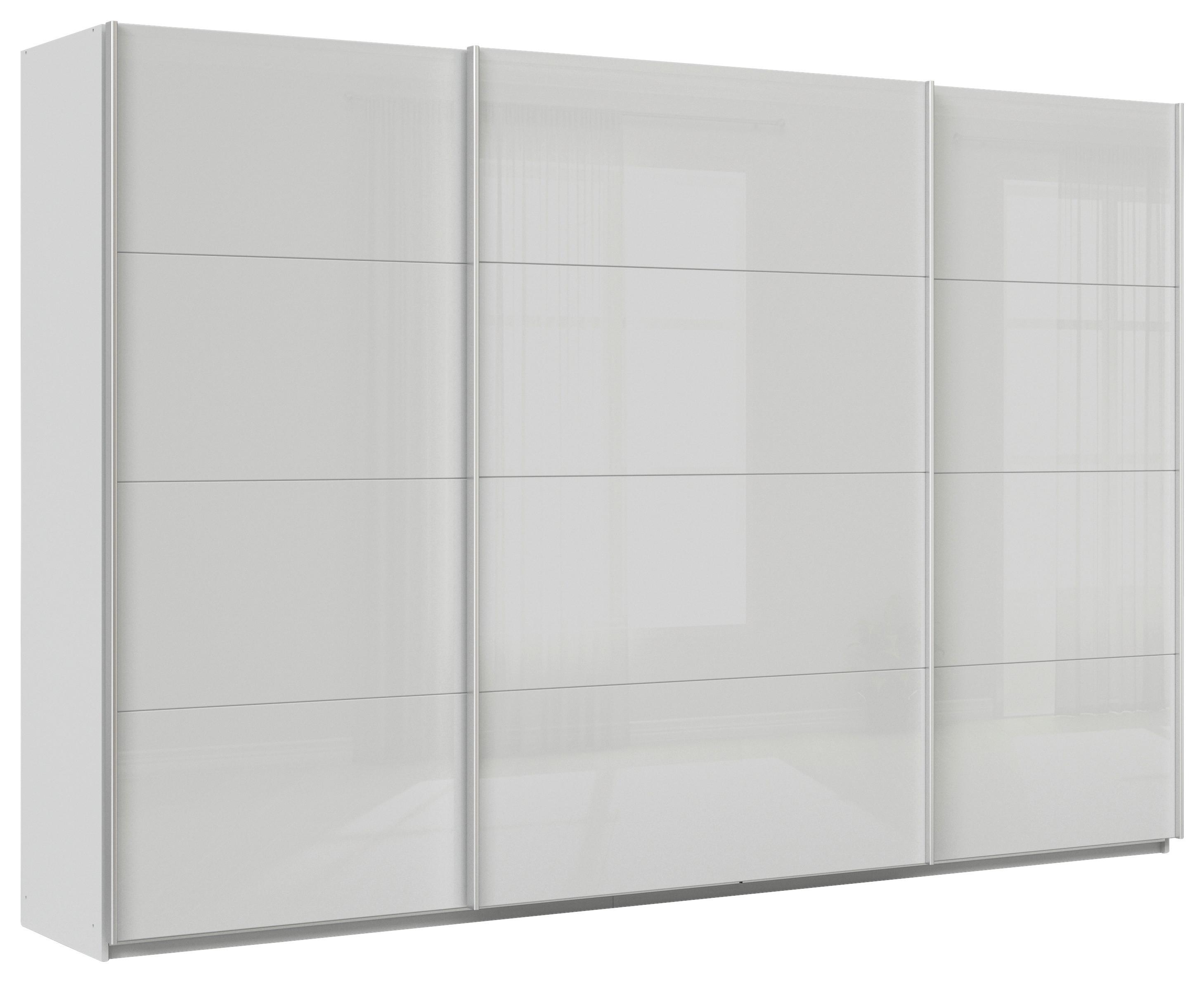 DULAP USI CULISANTE FELDKIRCH - gri deschis/gri lucios intens, Modern, sticlă/material pe bază de lemn (315/210/62cm)