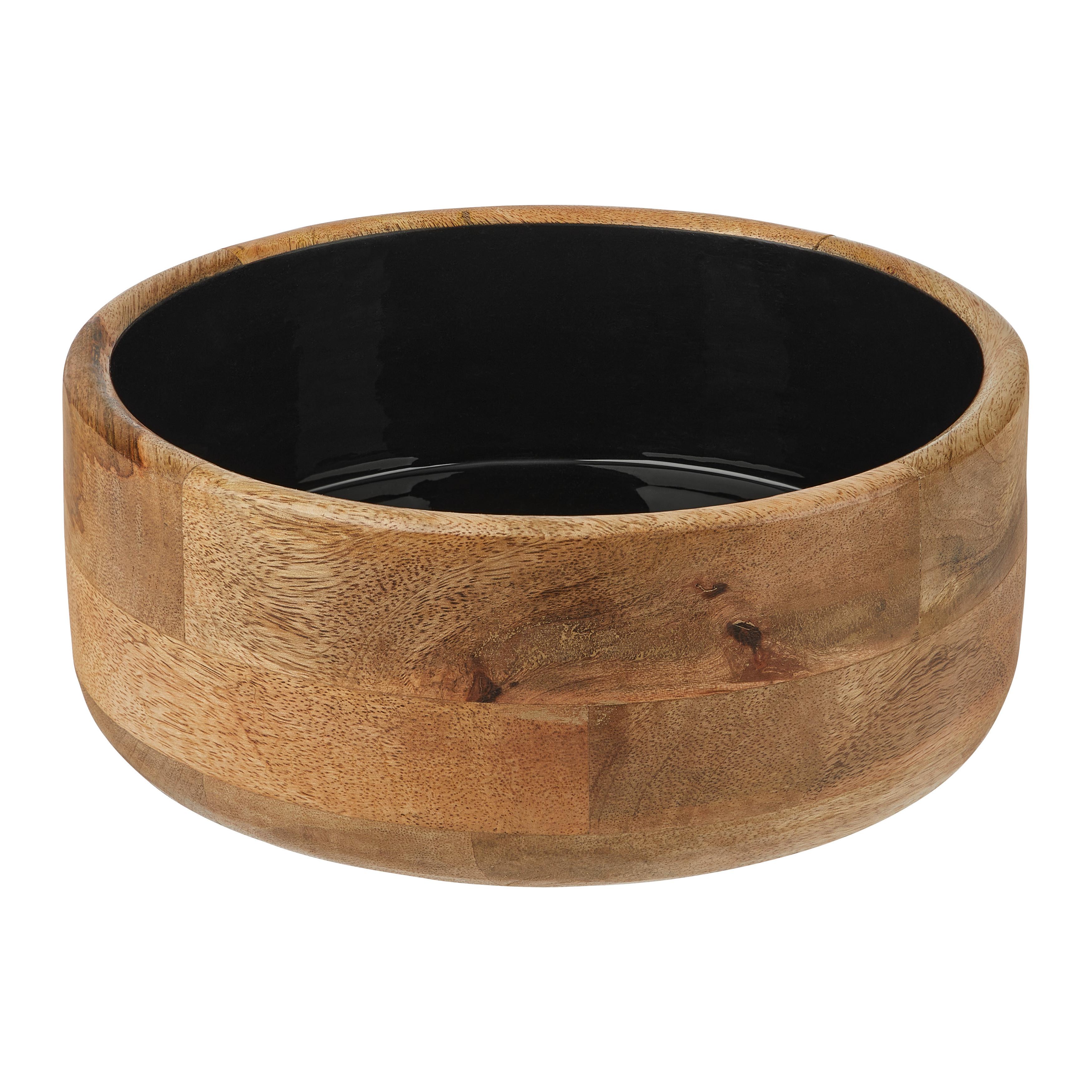 SALLADSSKÅL SHAKTI - brun/svart, Modern, trä (25,5/11cm) - Mömax
