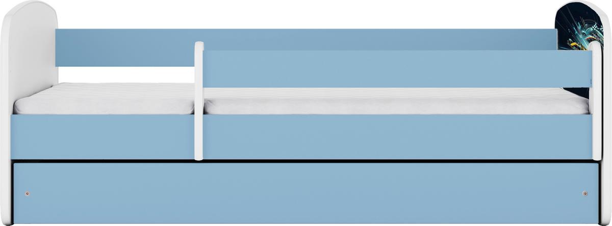 Otroška Postelja Babydreams, Bela, Modra, 80x160cm - modra/bela, Moderno, tekstil/leseni material (80/160cm) - MID.YOU