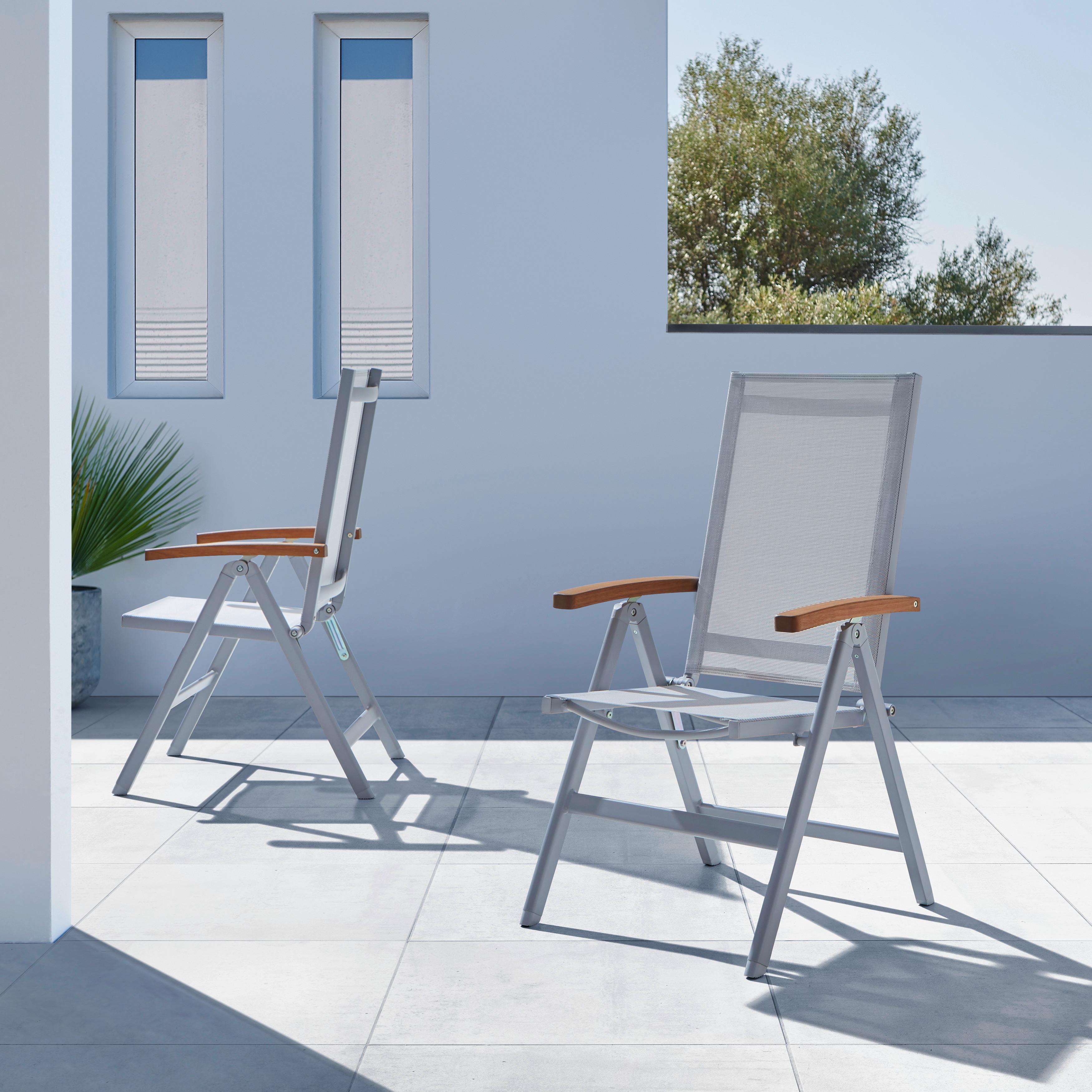 Gartensessel Barcelona 3 Grau - Grau/Teakfarben, Modern, Holz/Kunststoff (65,5/105,8/56,4cm) - Mömax