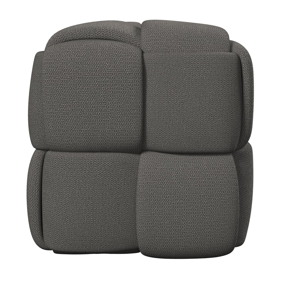 Hocker Ella Dunkelgrau Bouclé - Dunkelgrau/Schwarz, MODERN, Holz/Kunststoff (45/45/45cm) - Bessagi Home