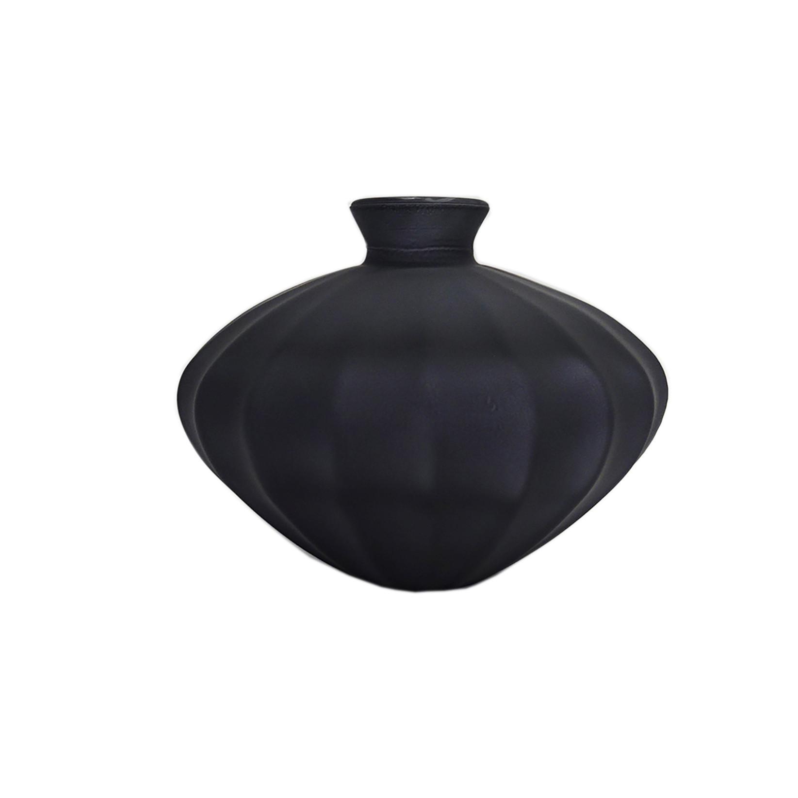 Vase Etnico Dunkelgrau - Dunkelgrau, MODERN, Glas (19/15cm) - Mömax