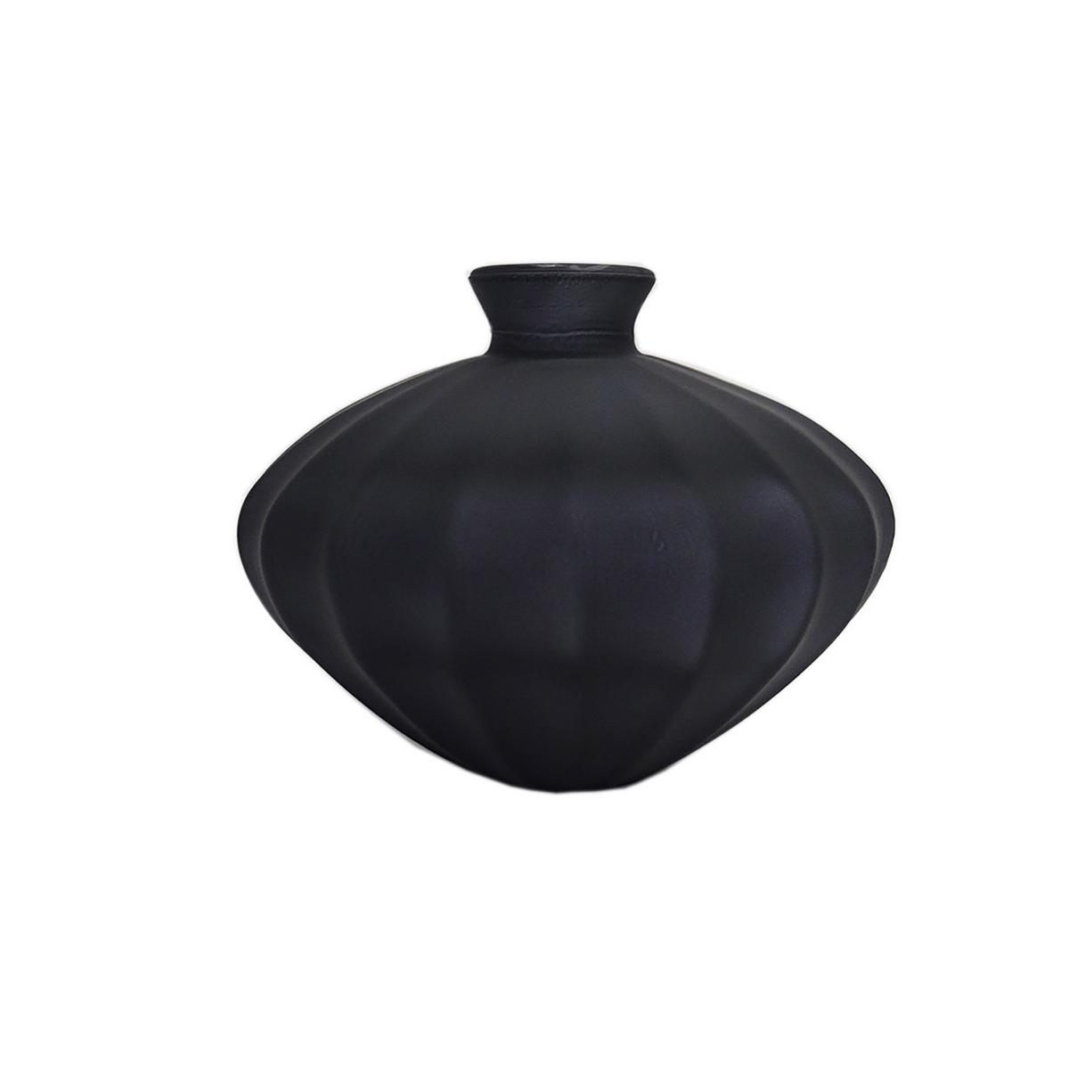 Vase Etnico Dunkelgrau - Dunkelgrau, Modern, Glas (19/15cm) - Mömax