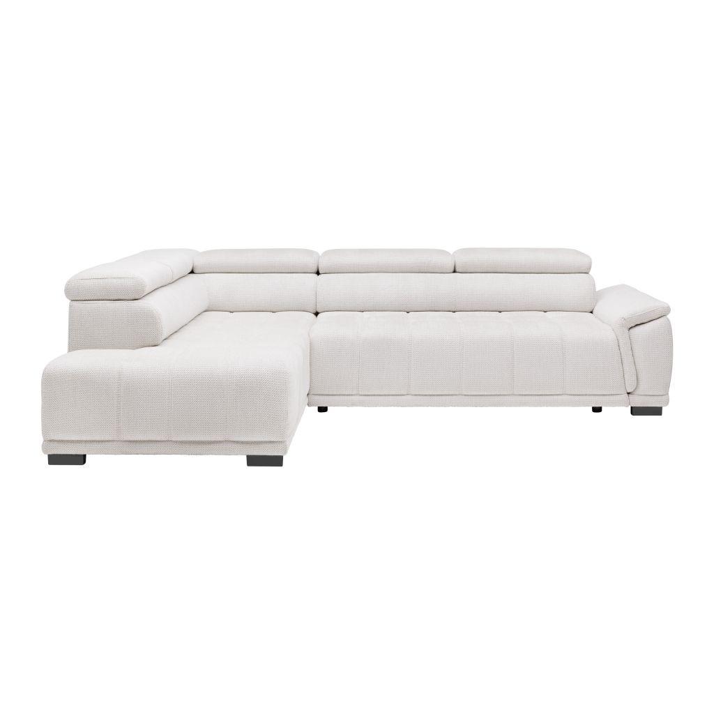 Ecksofa Gremio Links Grauweiß - Grauweiß/Schwarz, MODERN, Kunststoff/Textil (206/283cm) - Premium Living