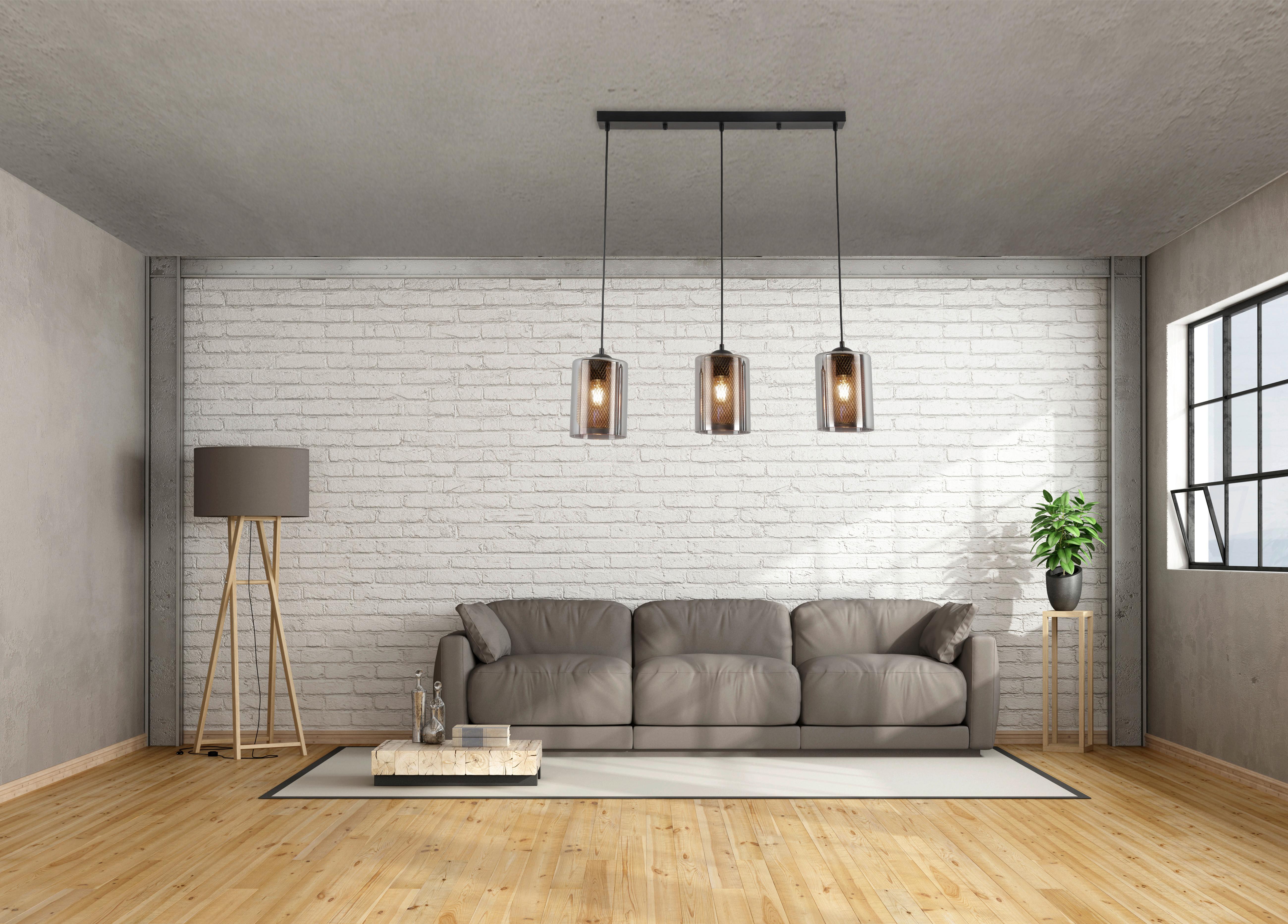 HÄNGLAMPA JIRMI - svart/guldfärgad, Modern, metall/glas (81/15,5/120cm) - Premium Living