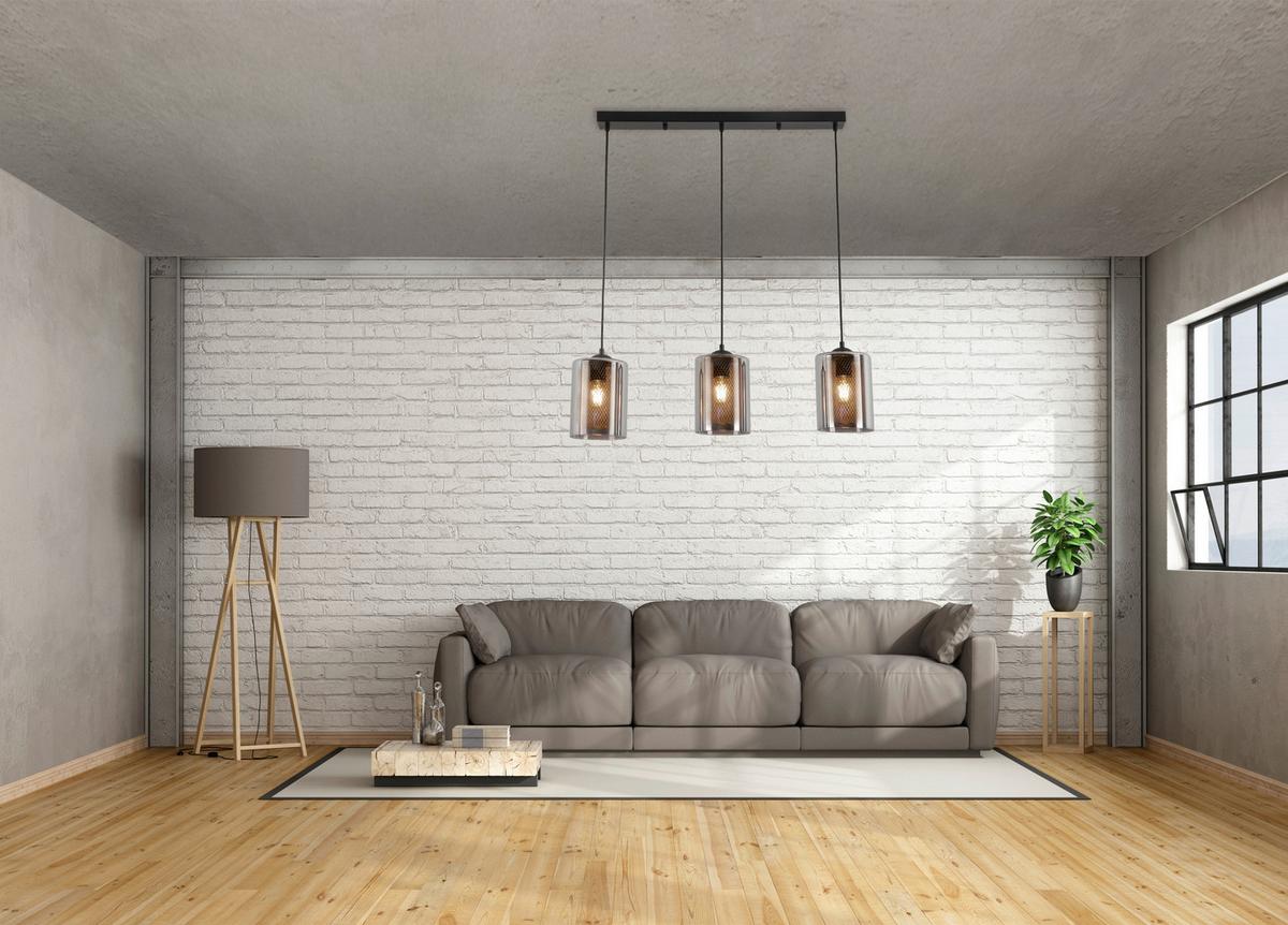 Hängeleuchte Jirmi max. 25 Watt - Goldfarben/Schwarz, MODERN, Glas/Metall (81/15,5/120cm) - Premium Living