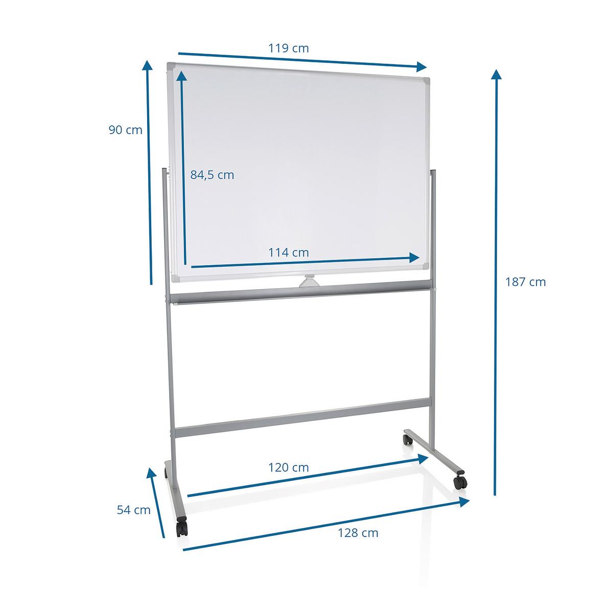 Bela Tabla Multiboard I - srebrne barve/bela, Basics, kovina (128/187/54cm) - MID.YOU