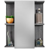 SZAFKA Z LUSTREM SILVER - kolor srebrny, Modern, materiał drewnopochodny/szkło (60/71/20cm) - MID.YOU