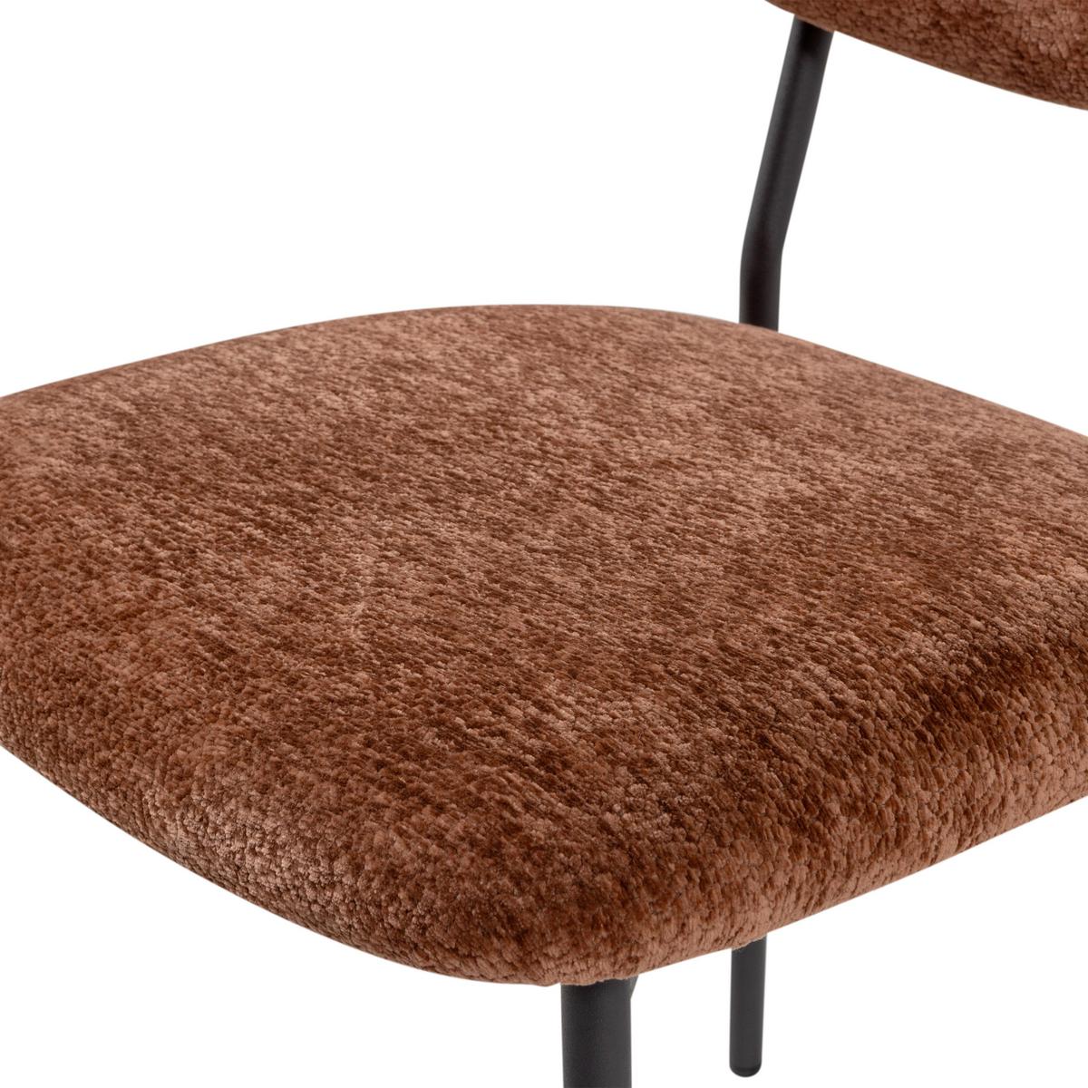 Stuhl-Set Kjeld 2er-Set Braun - Schwarz/Braun, MODERN, Textil/Metall (47/79/53cm) - Livetastic