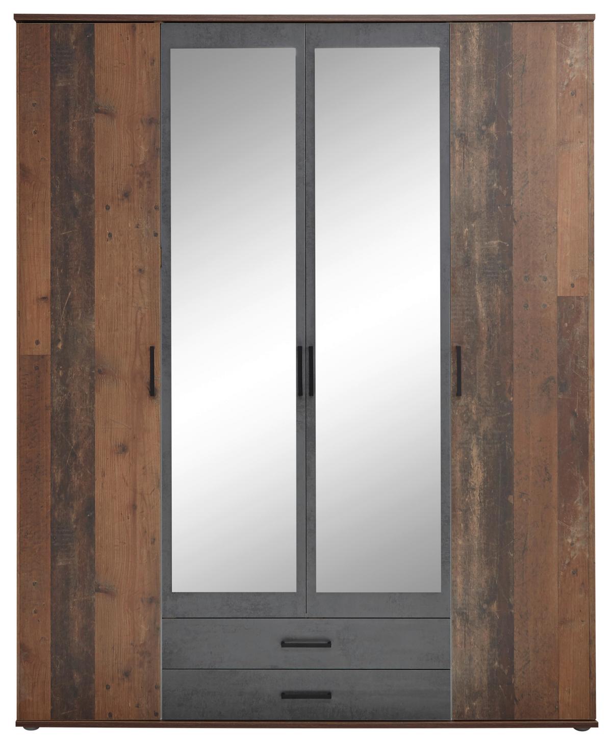 Ormar S Klasičnim Vratima Chicago - boje bagrema/boje škriljevca, Basics, staklo/drvni materijal (159/196/53,5cm) - MID.YOU