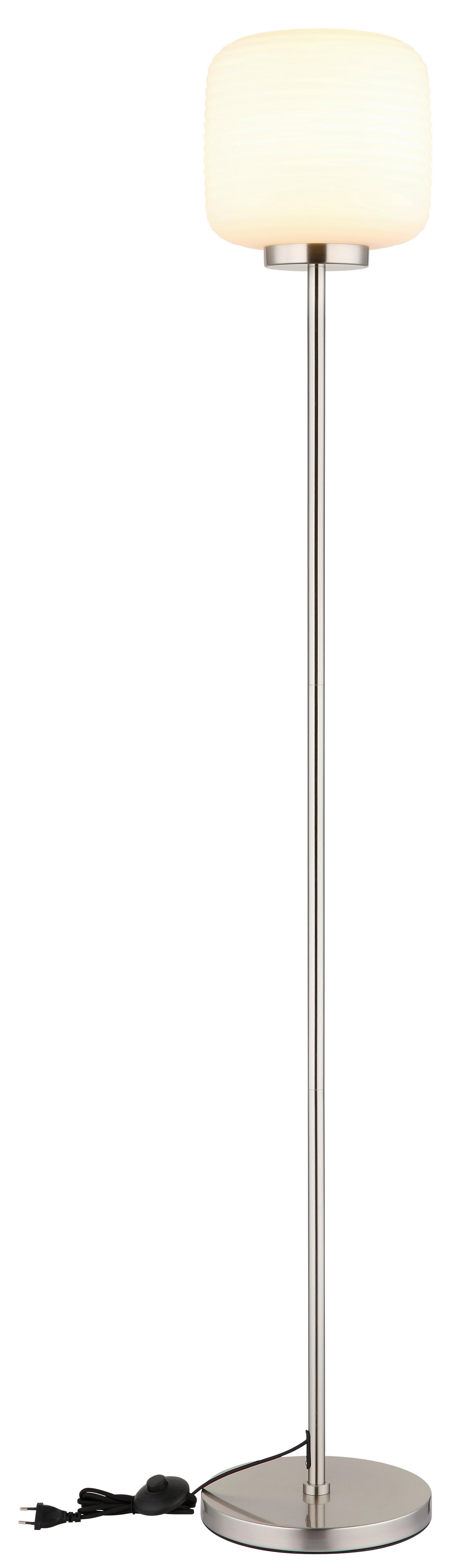 STEHLEUCHTE 15772S KLADORA - Weiss/Nickelfarben, Konventionell, Glas/Metall (24/157cm) - Globo