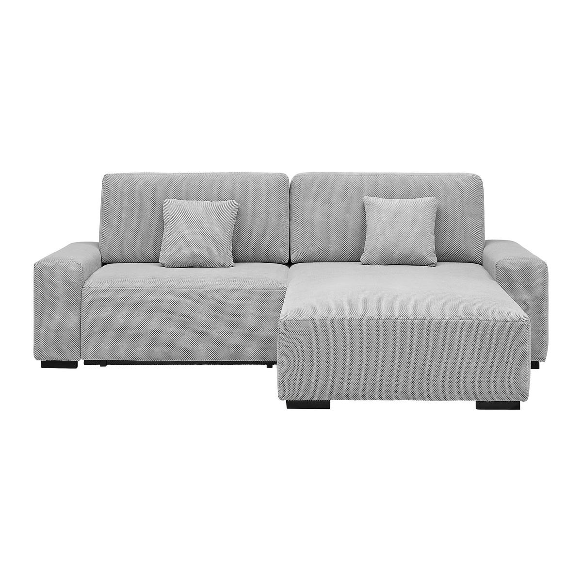 Wohnlandschaft Eliano Grau - Schwarz/Grau, Modern, Holz (252/93/184cm) - Mömax