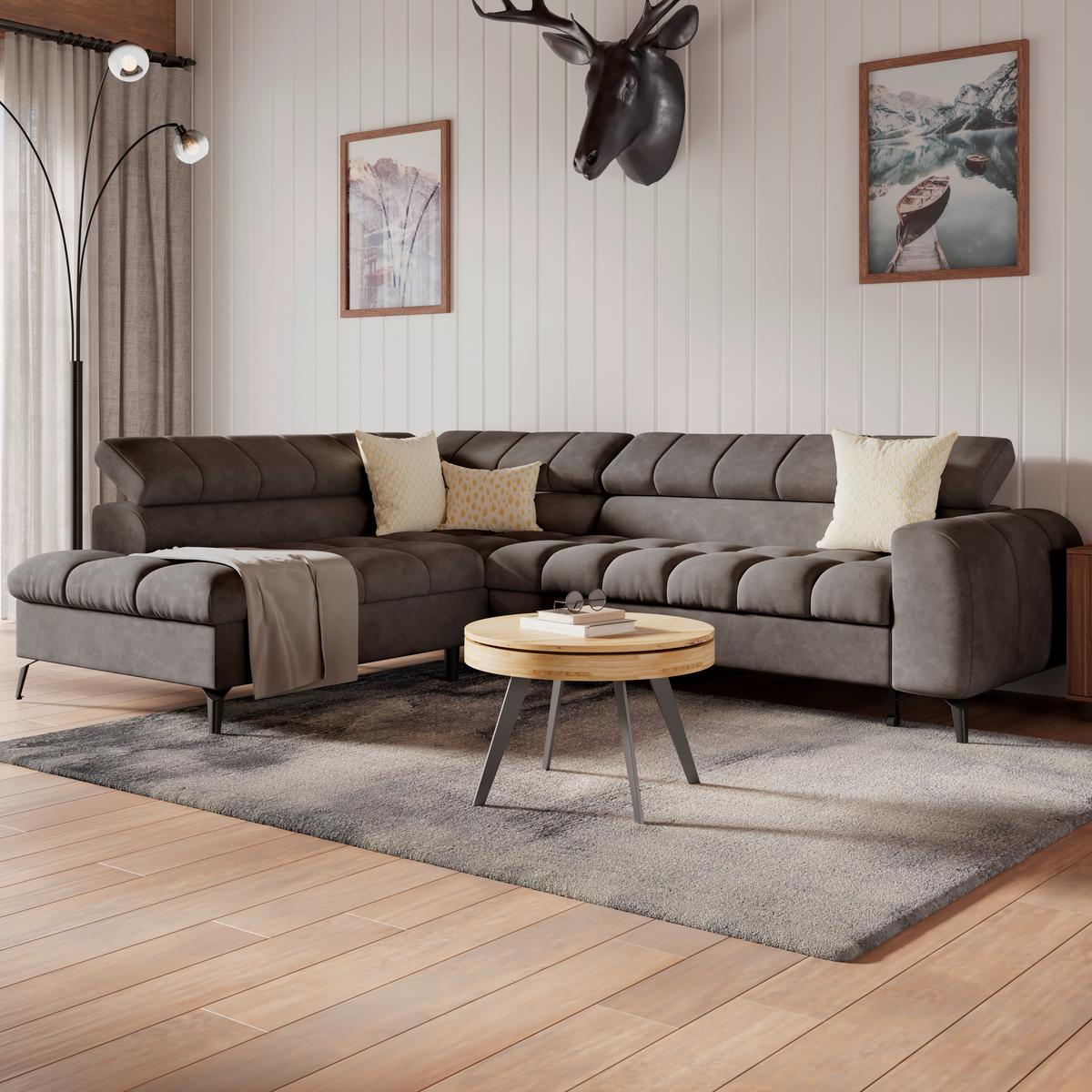 Kutna Garnitura Volf - crna, Trend, tekstil/metal (203/261cm)